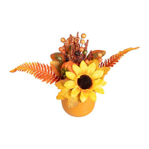 Künstliches Herbst-Deko-Gesteck von viva domo in Orange und Mehrfarbig