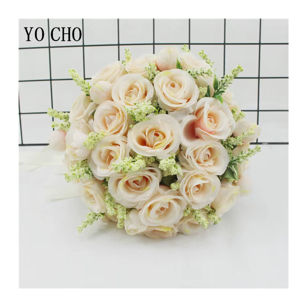 Künstliches Hochzeitsbouquet von YO CHO in Weiß, Rosa und Creme für Braut und Brautjungfern - Bild 2