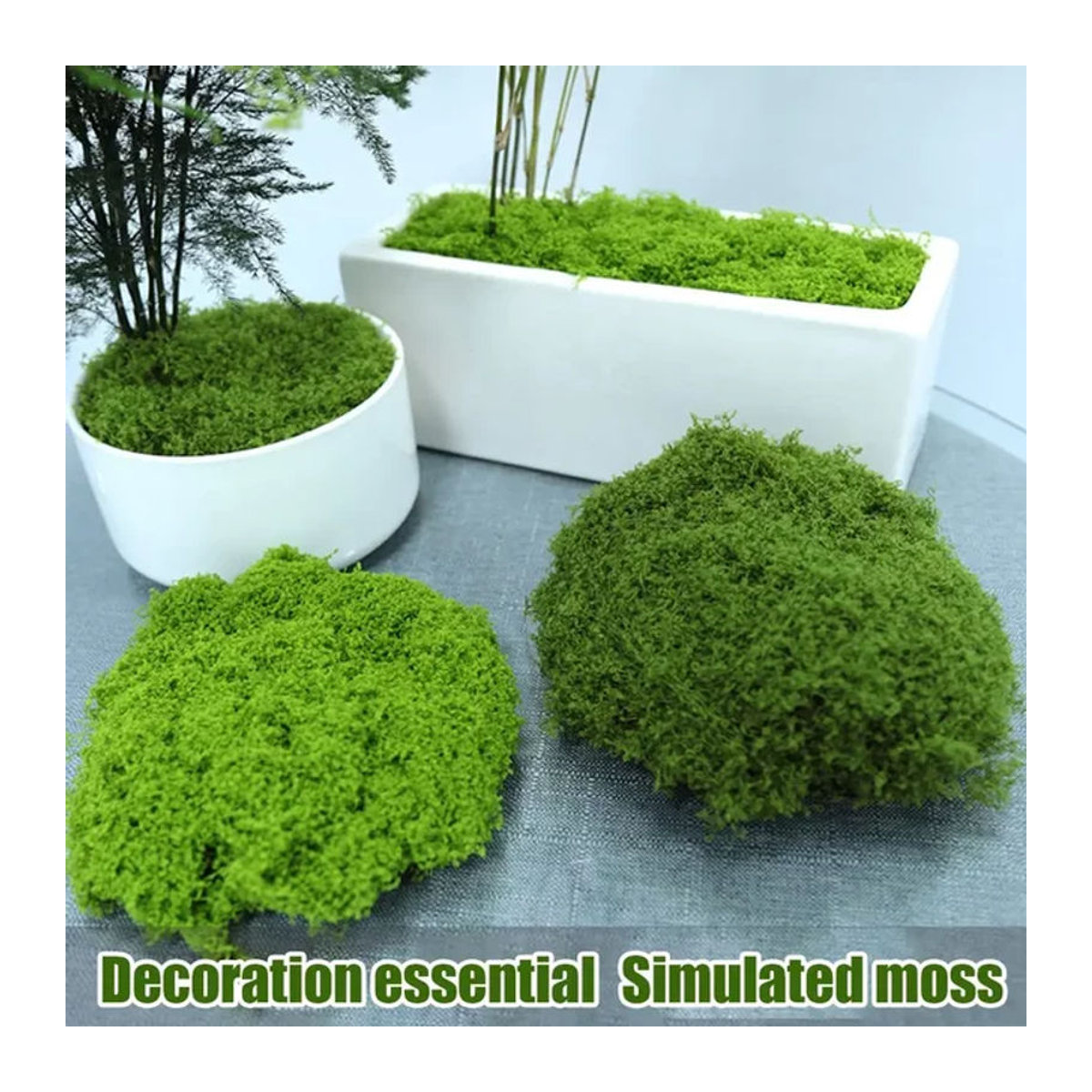 Künstliches Moos aus Textil in Grün für DIY Dekorationen, Bonsai und Mini-Landschaften (20g) - Bild 1