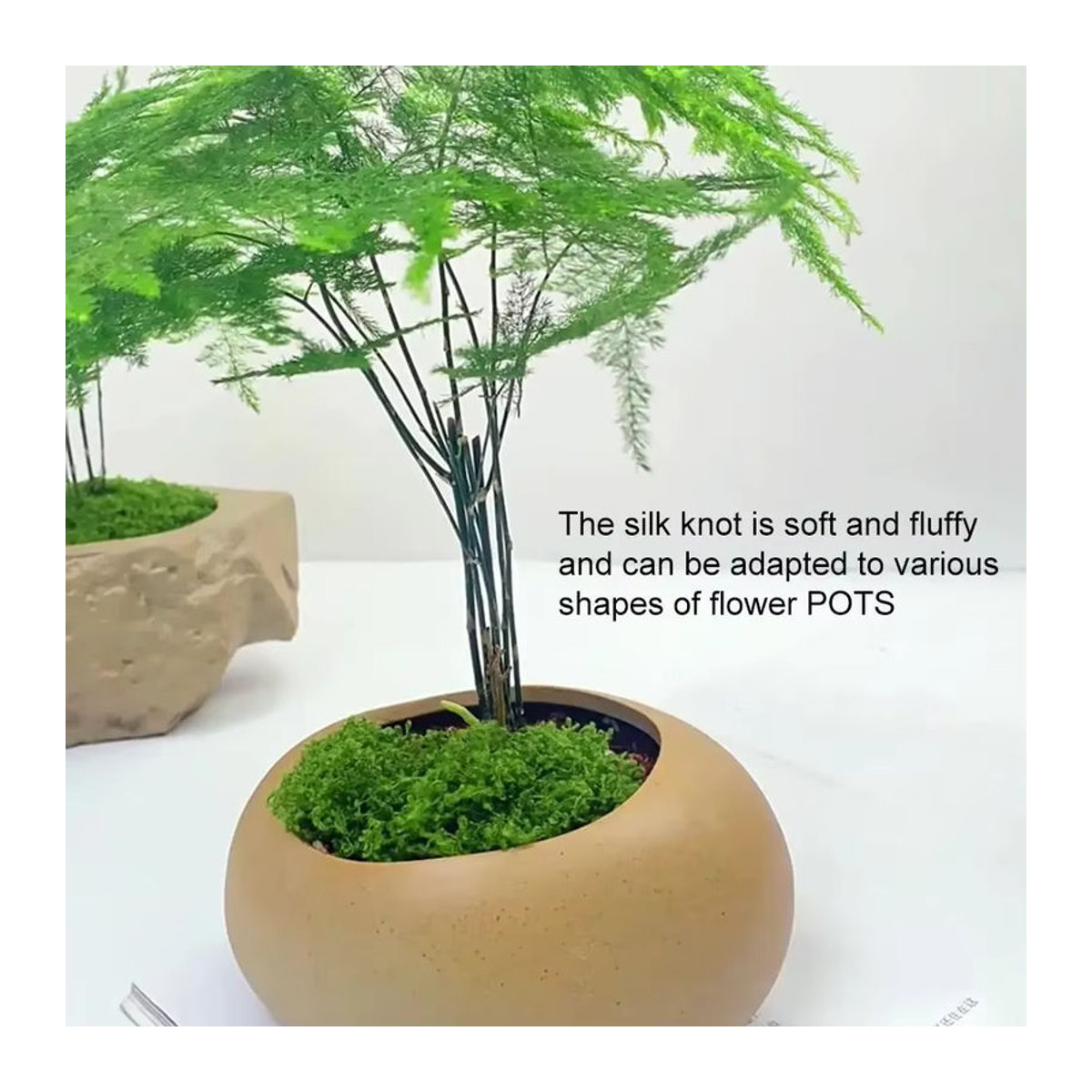 Künstliches Moos aus Textil in Grün für DIY Dekorationen, Bonsai und Mini-Landschaften (20g) - Bild 2