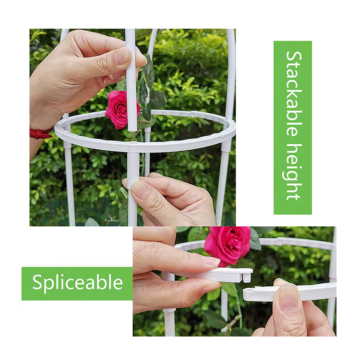 Kunststoff Kletterhilfe als Gartenspalier zur Unterstützung von Blumen und Pflanzen in Käfigform für DIY-Projekte - Bild 2