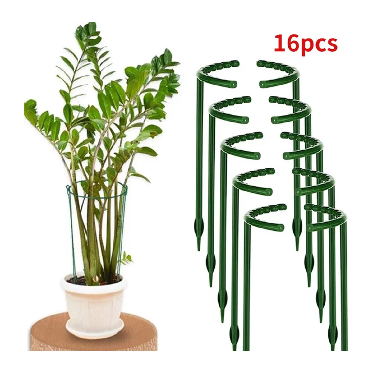 Kunststoff-Pflanzenstützpfahlständer zur Befestigung von Pflanzenstützpflählen für Blumen und Gewächshäuser - Bild 1