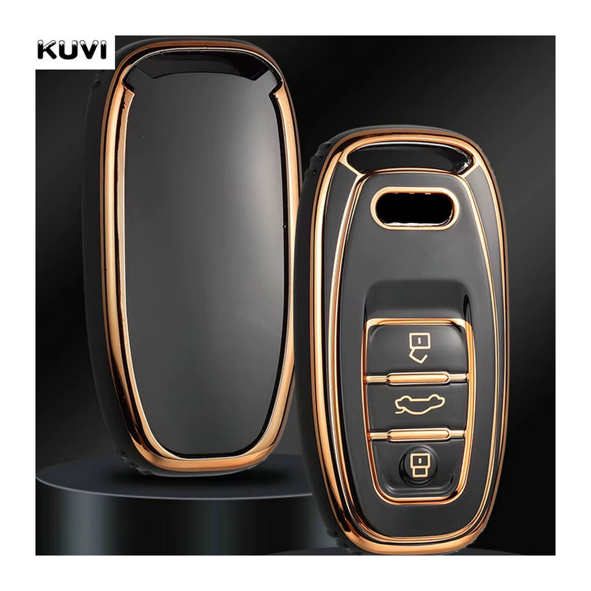 Kuvi TPU Schlüsselhülle für Audi A1 A3 A4 A5 A6 A7 A8 Q3 Q5 Q7 S4 S6 S7 S8 R8 TT in Schwarz - Bild 2