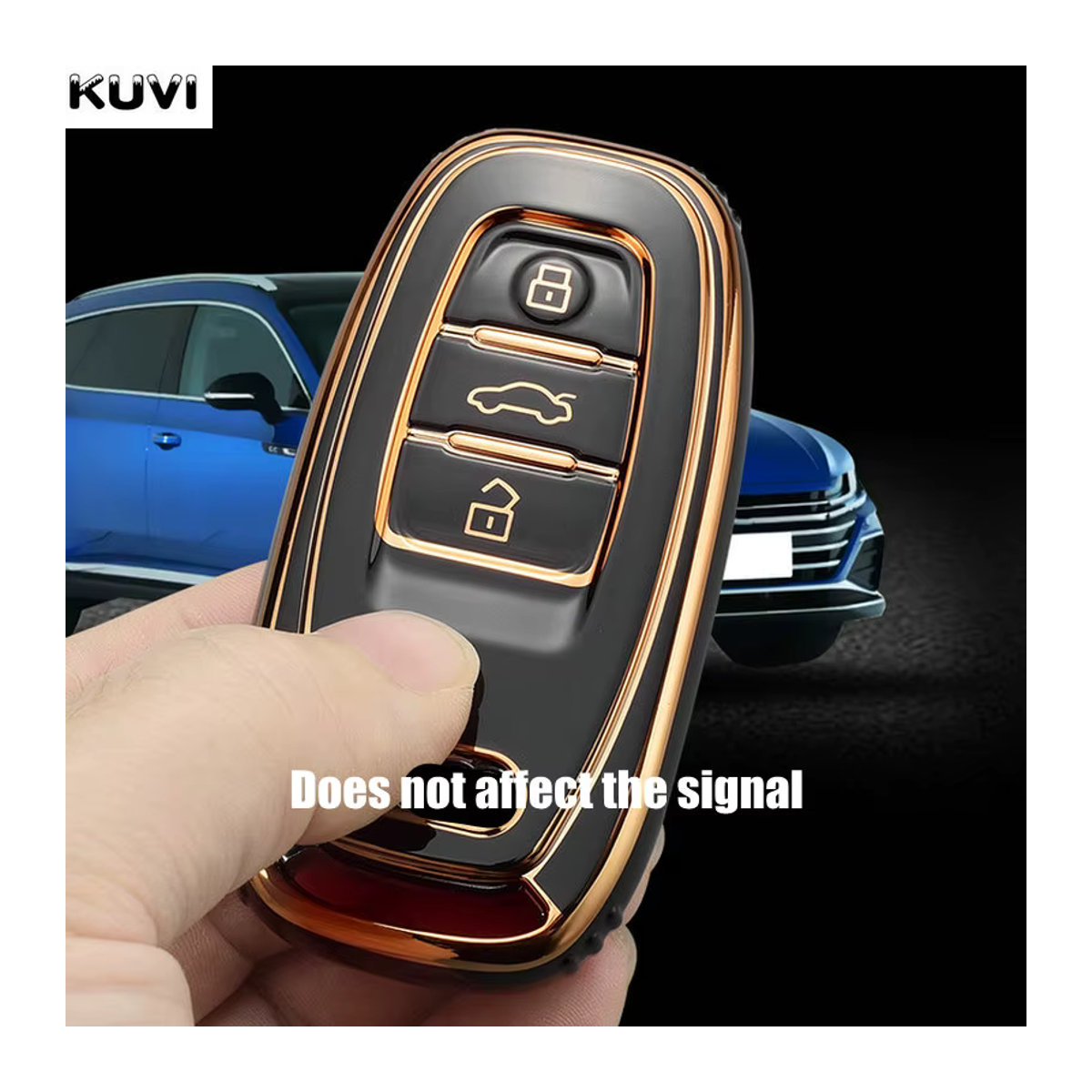 Kuvi TPU Schlüsselhülle für Audi A1 A3 A4 A5 A6 A7 A8 Q3 Q5 Q7 S4 S6 S7 S8 R8 TT in Schwarz - Bild 4