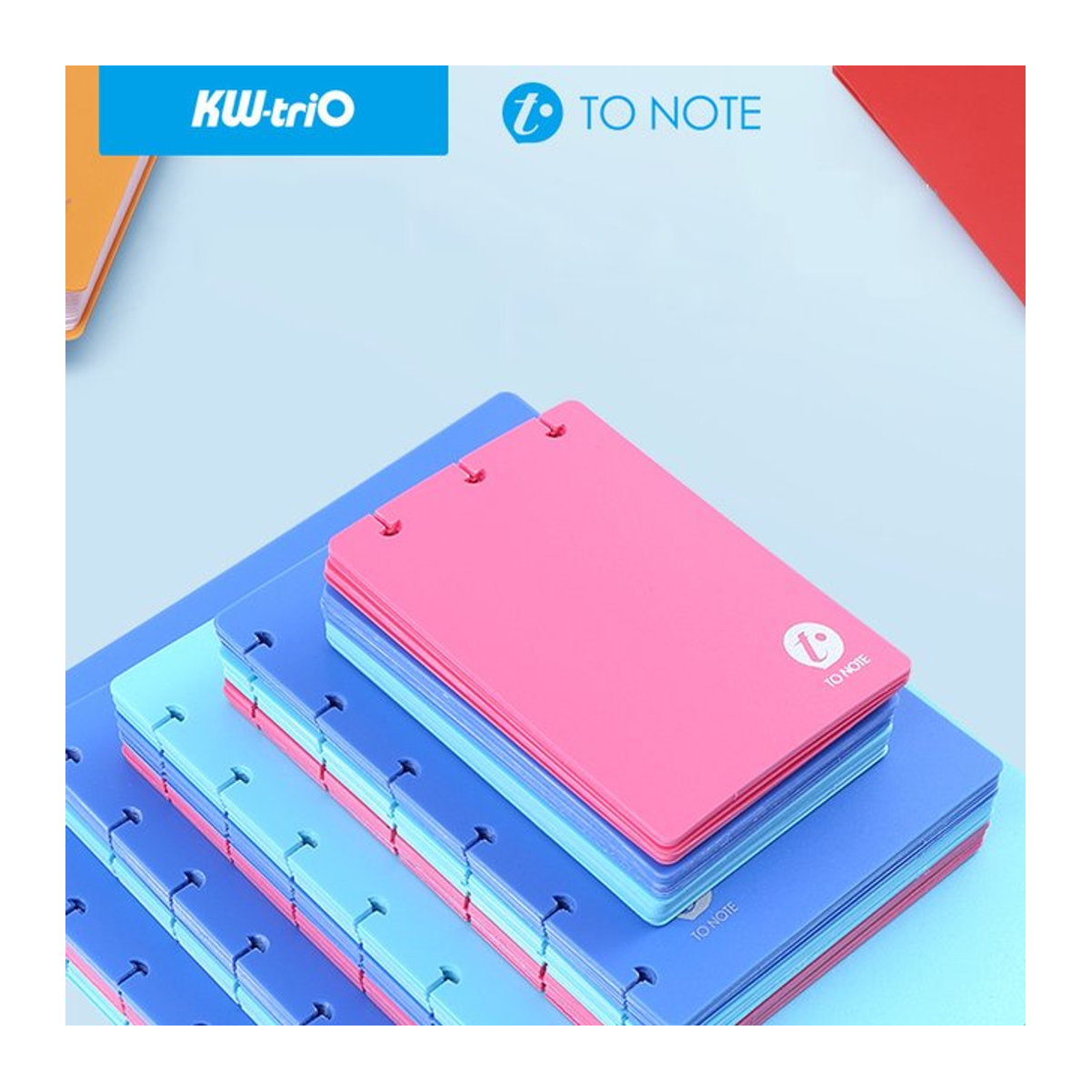 KW-TRIO Pilz Loch Abdeckung für T-förmige Lochung, Loseblatt Notebook Abdeckung und Ringbindemittel für A5 Planer, Blau oder Bunt - Bild 1