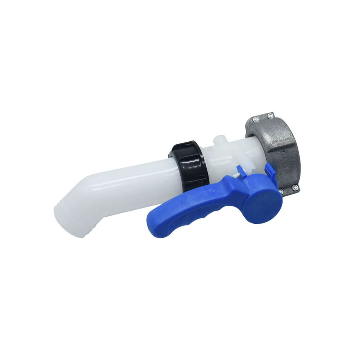 KWZL IBC Wassertank Adapter mit Wasserhahn in Blau, S60 x 6 mm und 75 mm Anschluss für 46 mm Gartenschläuche - Bild 5
