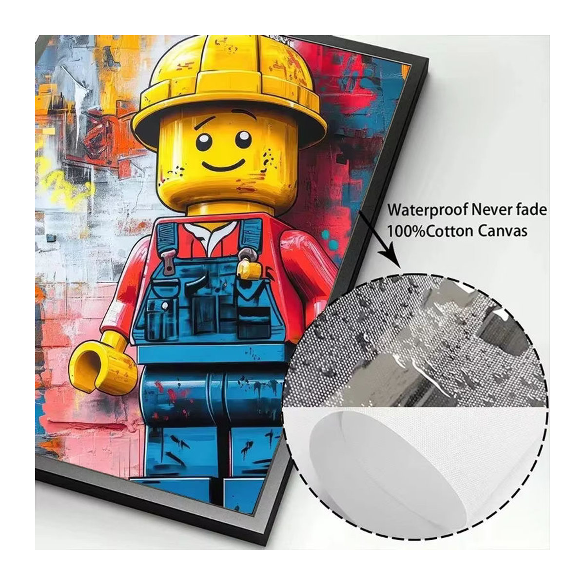 L-Legos Wandkunst Leinwanddruck verschiedene Berufe im Cartoon-Stil für Kinderzimmer, mehrfarbig und abstrakt - Bild 3