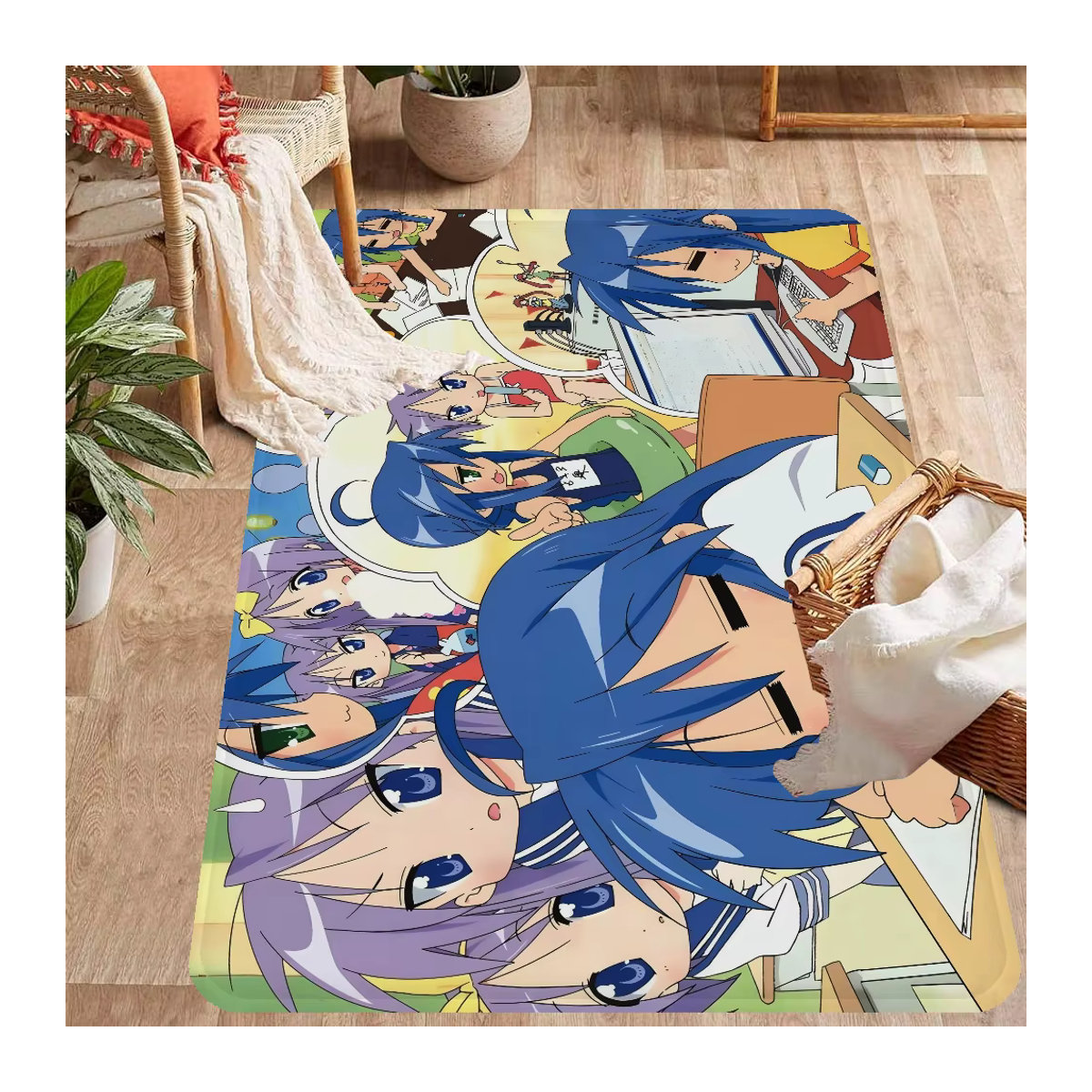 L-lucky S-star Anime-Raummatte im Retro-Design, rutschfester Teppich für Wohnzimmer und Küche, mehrfarbig - Bild 3