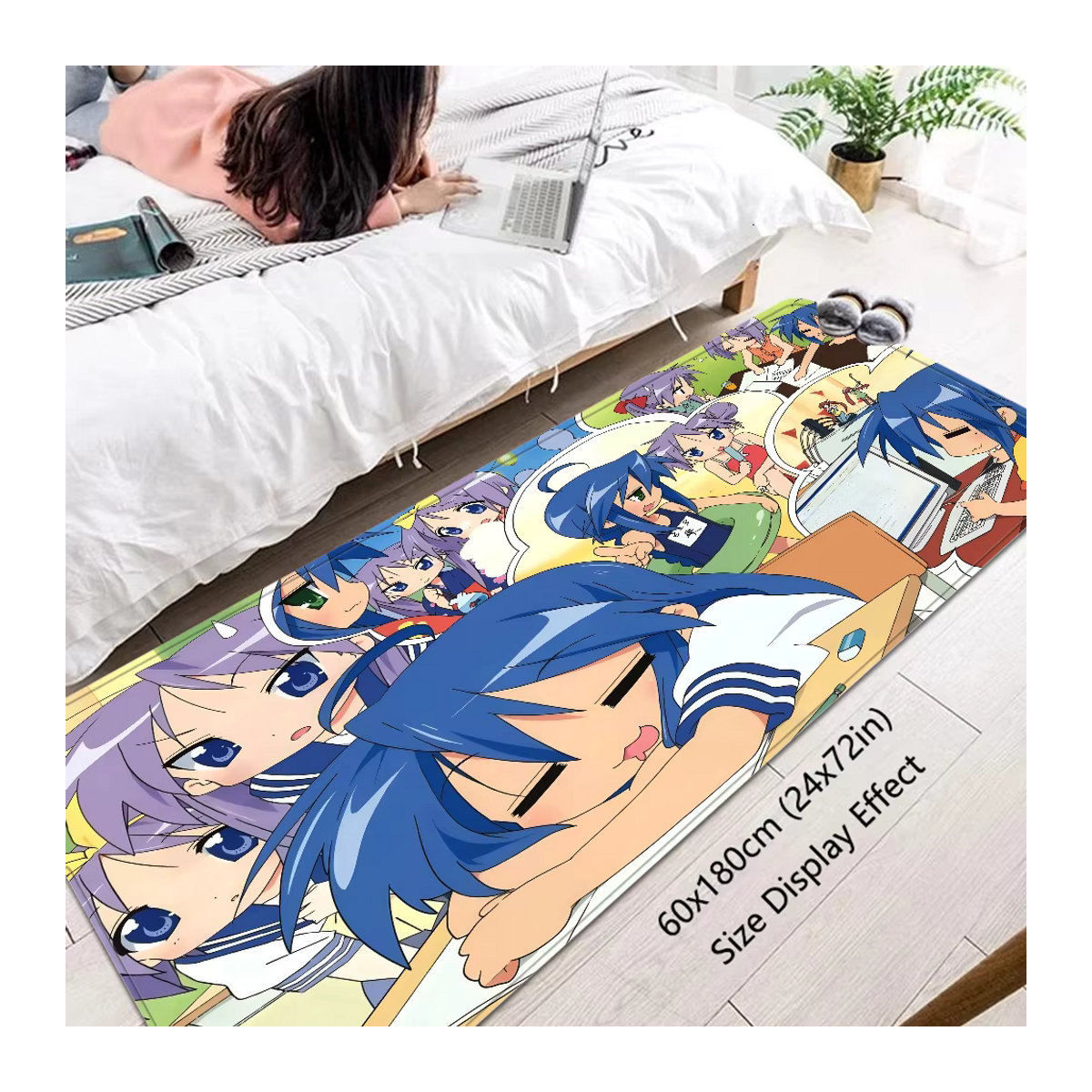 L-lucky S-star Anime-Raummatte im Retro-Design, rutschfester Teppich für Wohnzimmer und Küche, mehrfarbig - Bild 4