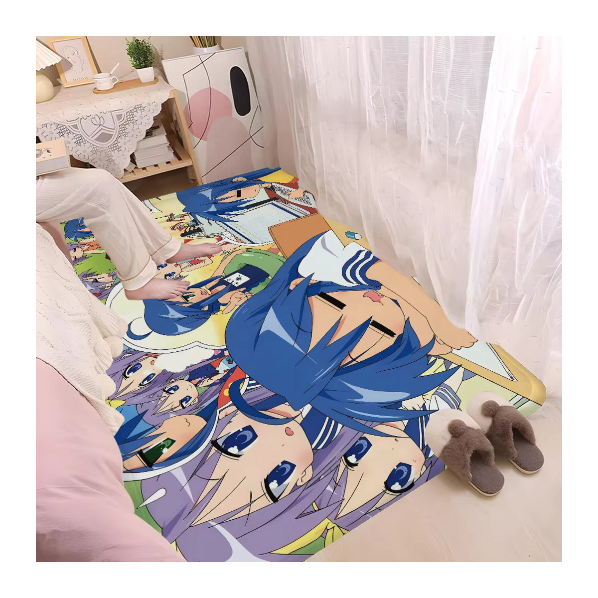 L-lucky S-star Anime-Raummatte im Retro-Design, rutschfester Teppich für Wohnzimmer und Küche, mehrfarbig - Bild 5