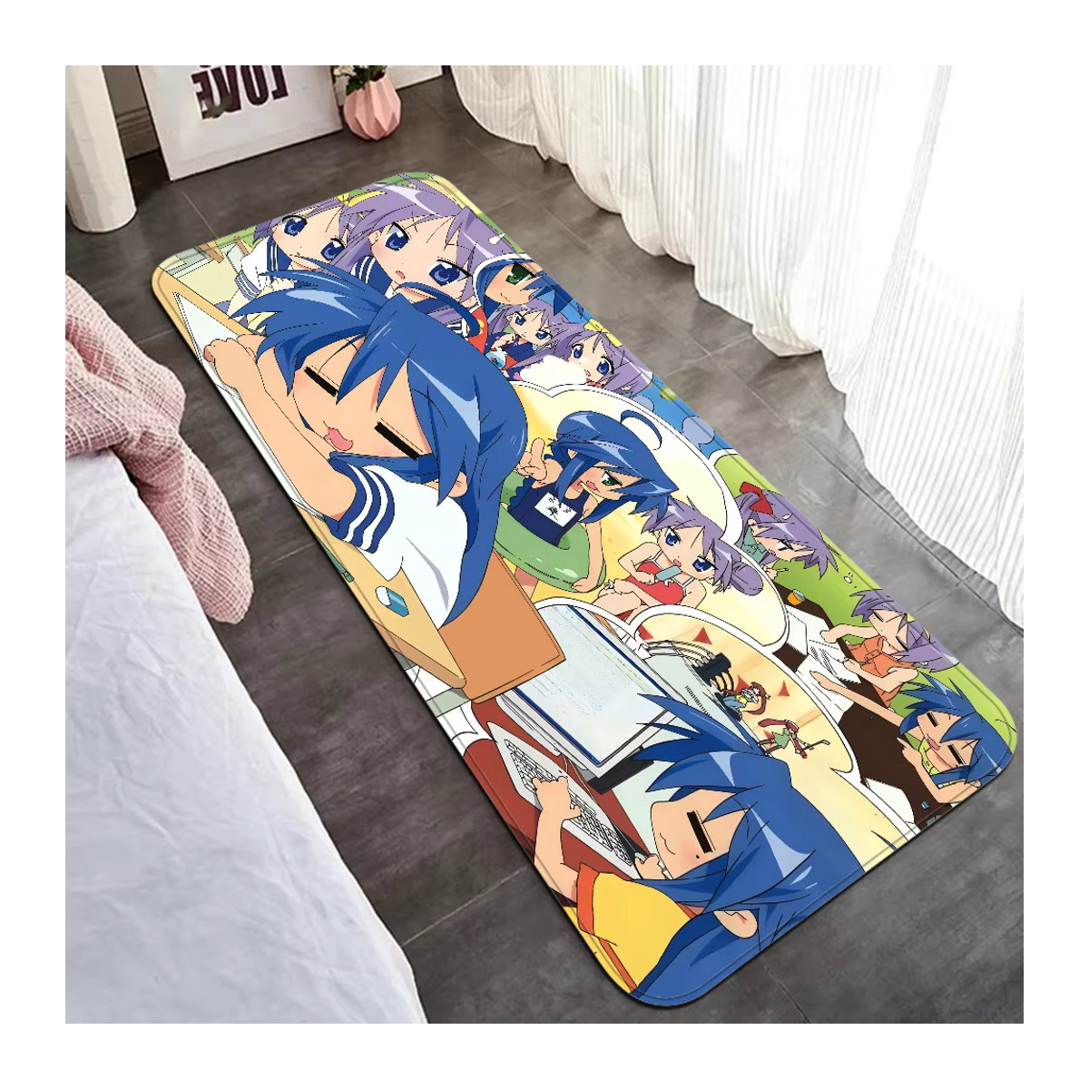 L-lucky S-star Anime-Raummatte im Retro-Design, rutschfester Teppich für Wohnzimmer und Küche, mehrfarbig - Bild 6