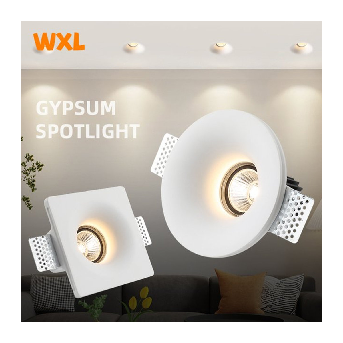 L-MANG Einbaustrahler GU10 Deckenleuchte Weiß Minimalistisches Design für Wohnzimmer Schlafzimmer und Flur - Bild 1