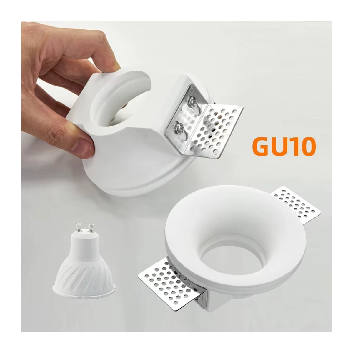 L-MANG Einbaustrahler GU10 Weiß minimalistische Deckeneinbauleuchte für die Innenbeleuchtung - Bild 2