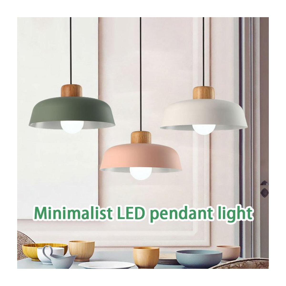 L-MANG LED-Kronleuchter im skandinavischen Design aus Metall für Restaurant, Küche und Schlafzimmer in Bunt - Bild 1