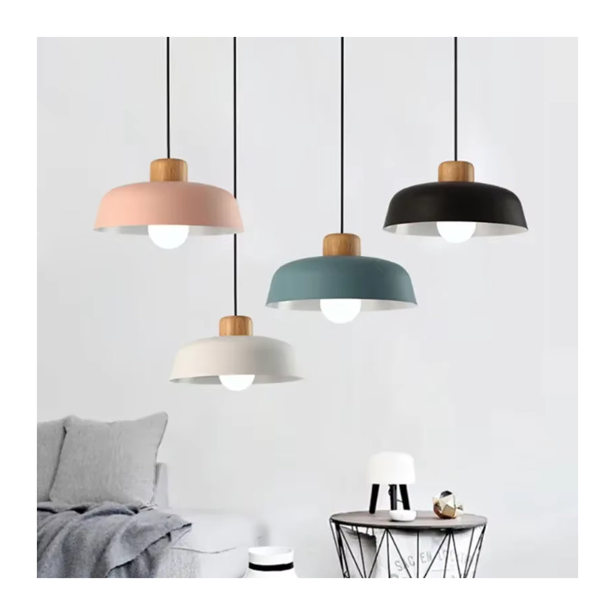 L-MANG LED-Kronleuchter im skandinavischen Design aus Metall für Restaurant, Küche und Schlafzimmer in Bunt - Bild 2
