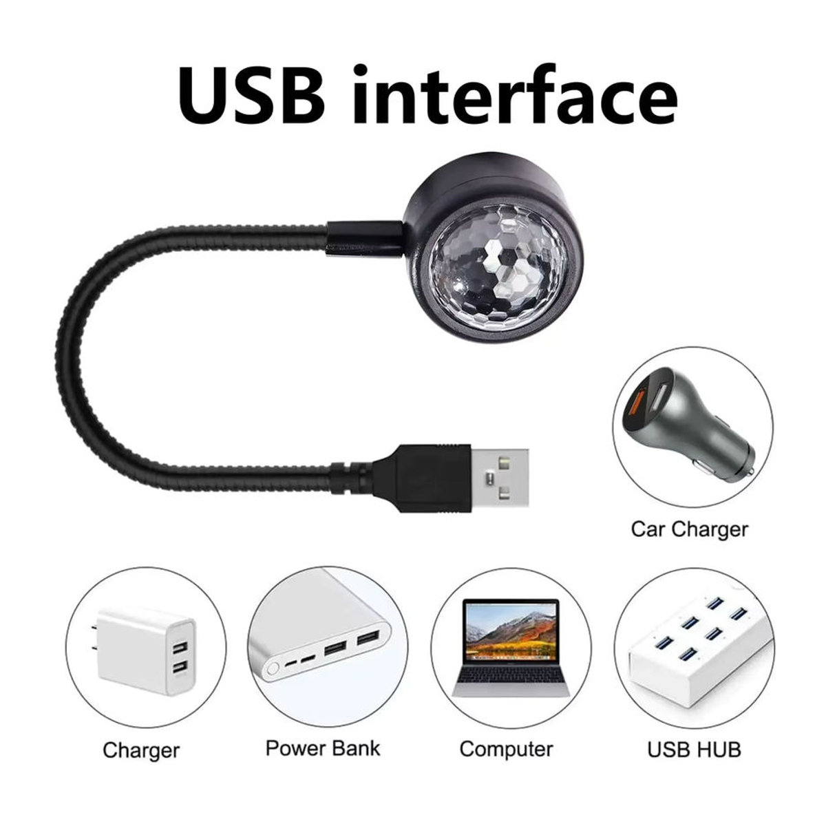 L-MANG Mini RGB Disco Ball USB Party Beleuchtung für Auto und Raum in Bunt - Bild 6