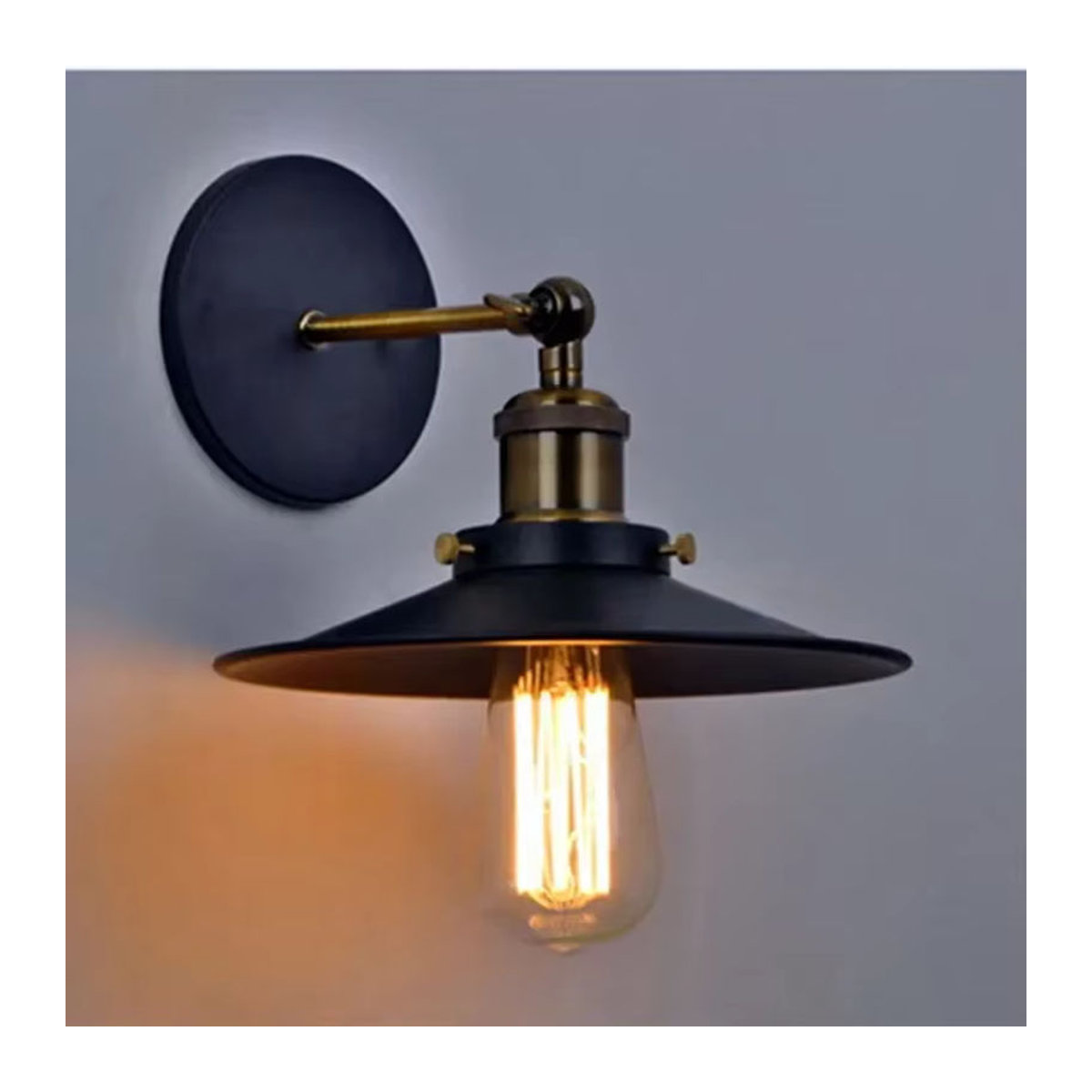 L-MANG Retro-Wandlampe im Industriestil aus Metall in Schwarz - Bild 4