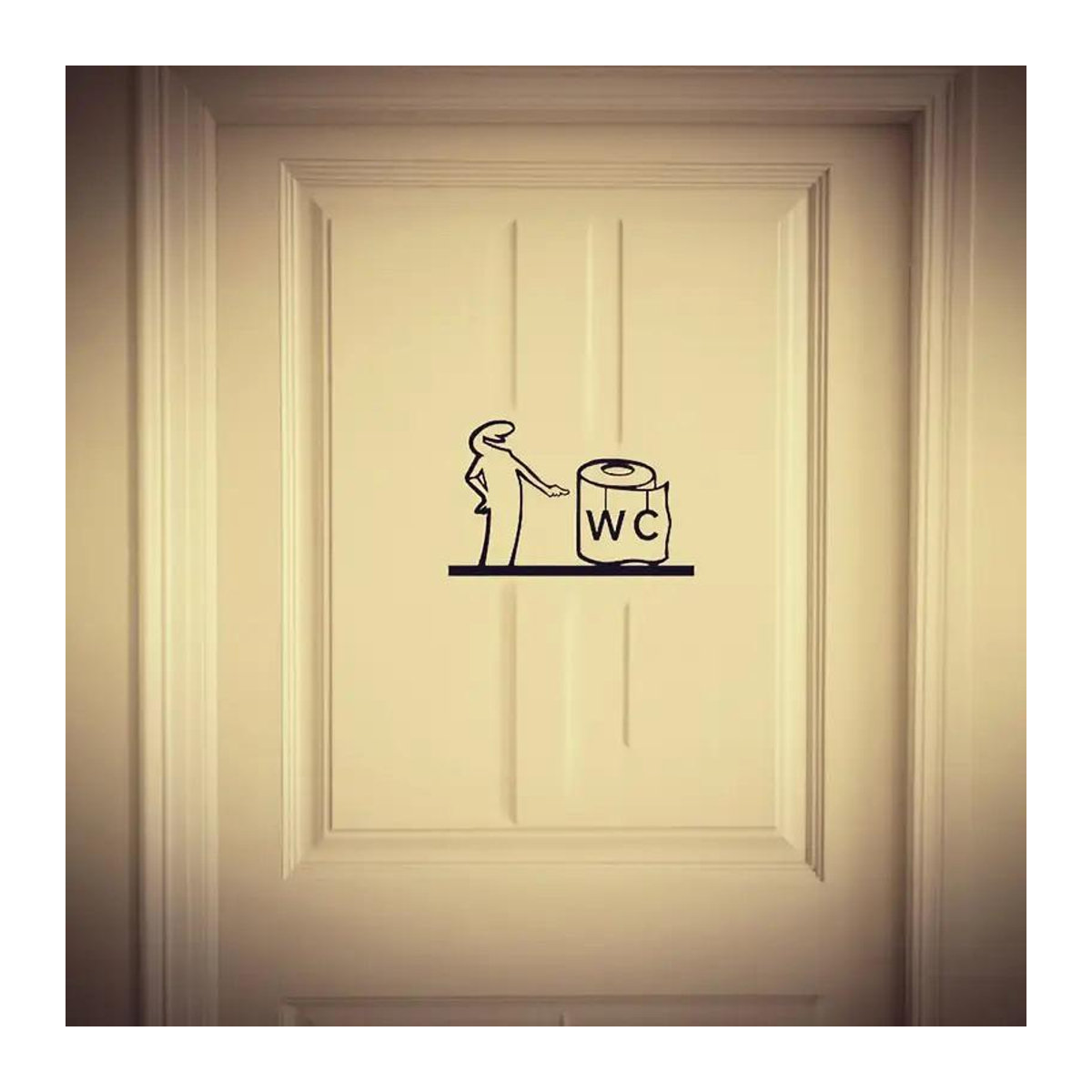 La Linea Minimalistische Linienkunst Aufkleber in Schwarz für Schlafzimmer, Küche und Badezimmer mit Cartoon-Charakter Design - Bild 2
