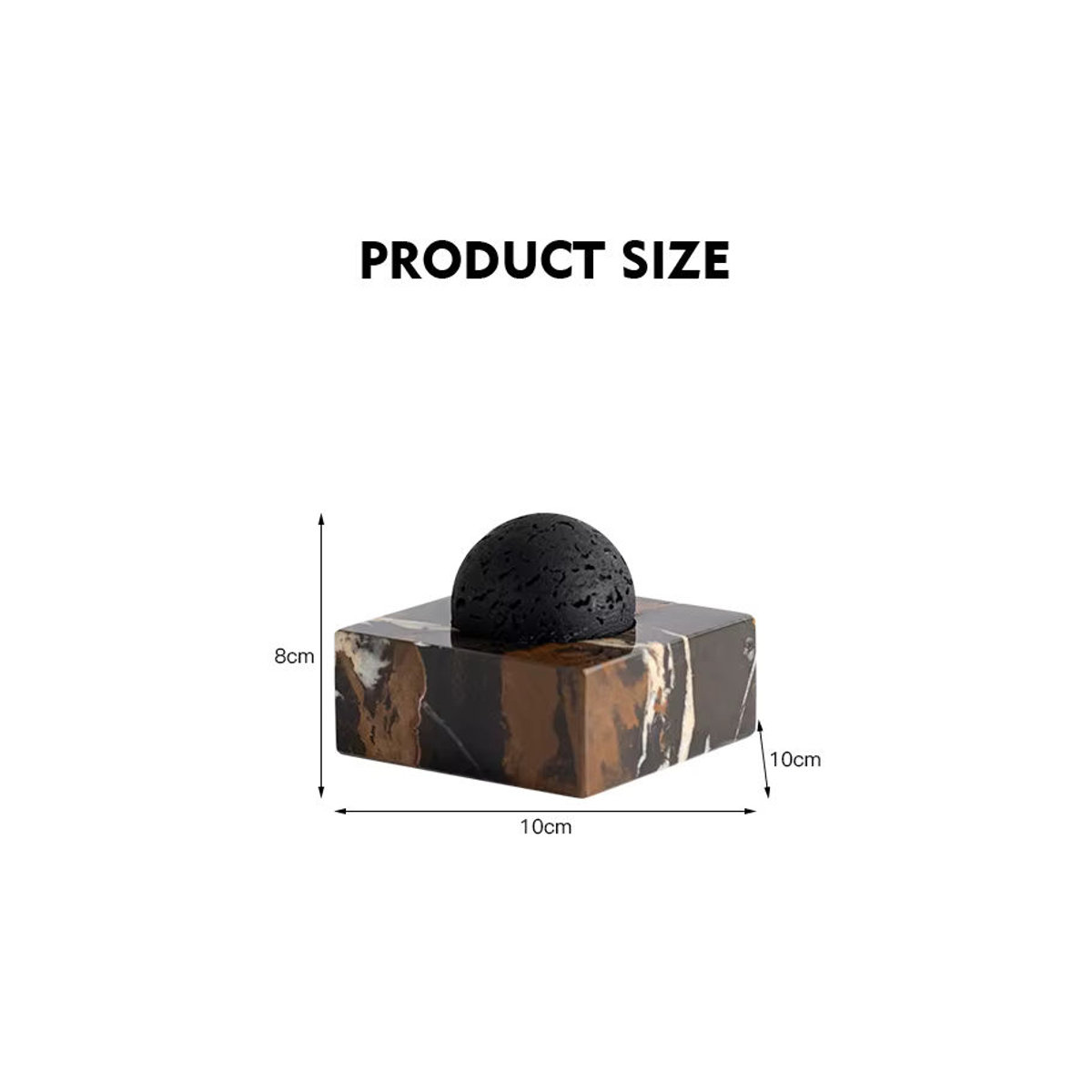 LA TROUVAILLE Lavastein-Diffusor mit Marmorsockel in Schwarz für ätherische Öle - Bild 4