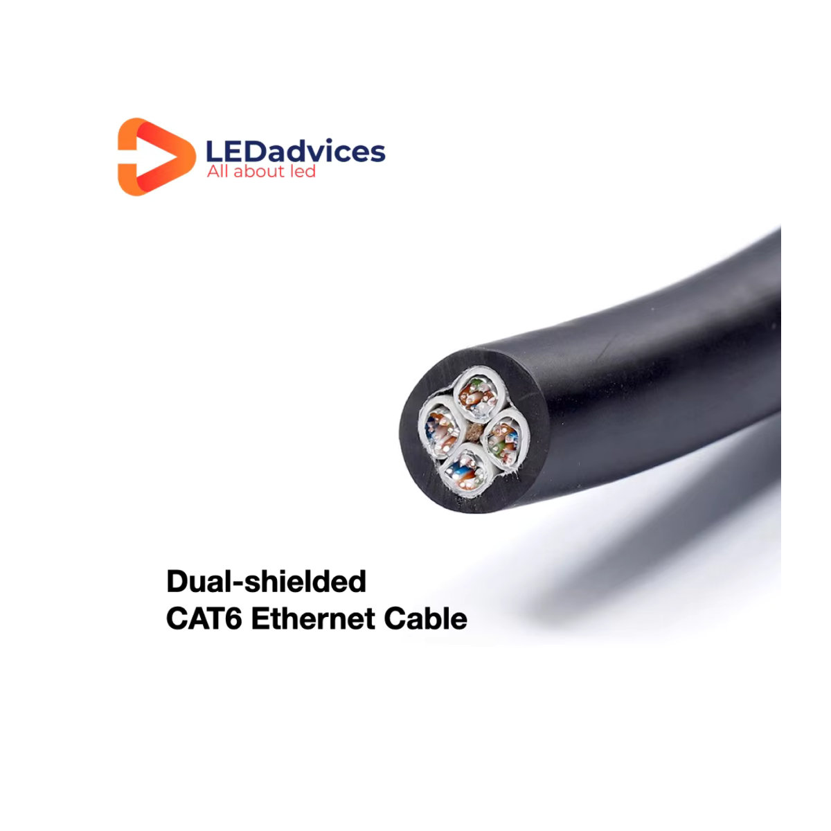Laideweisi Cat6 Schlangenkabel 4-Kanal SF/UTP Doppel-RJ45 Gigabit Netzwerkkabel Schwarz, Länge: 3 m - Bild 2