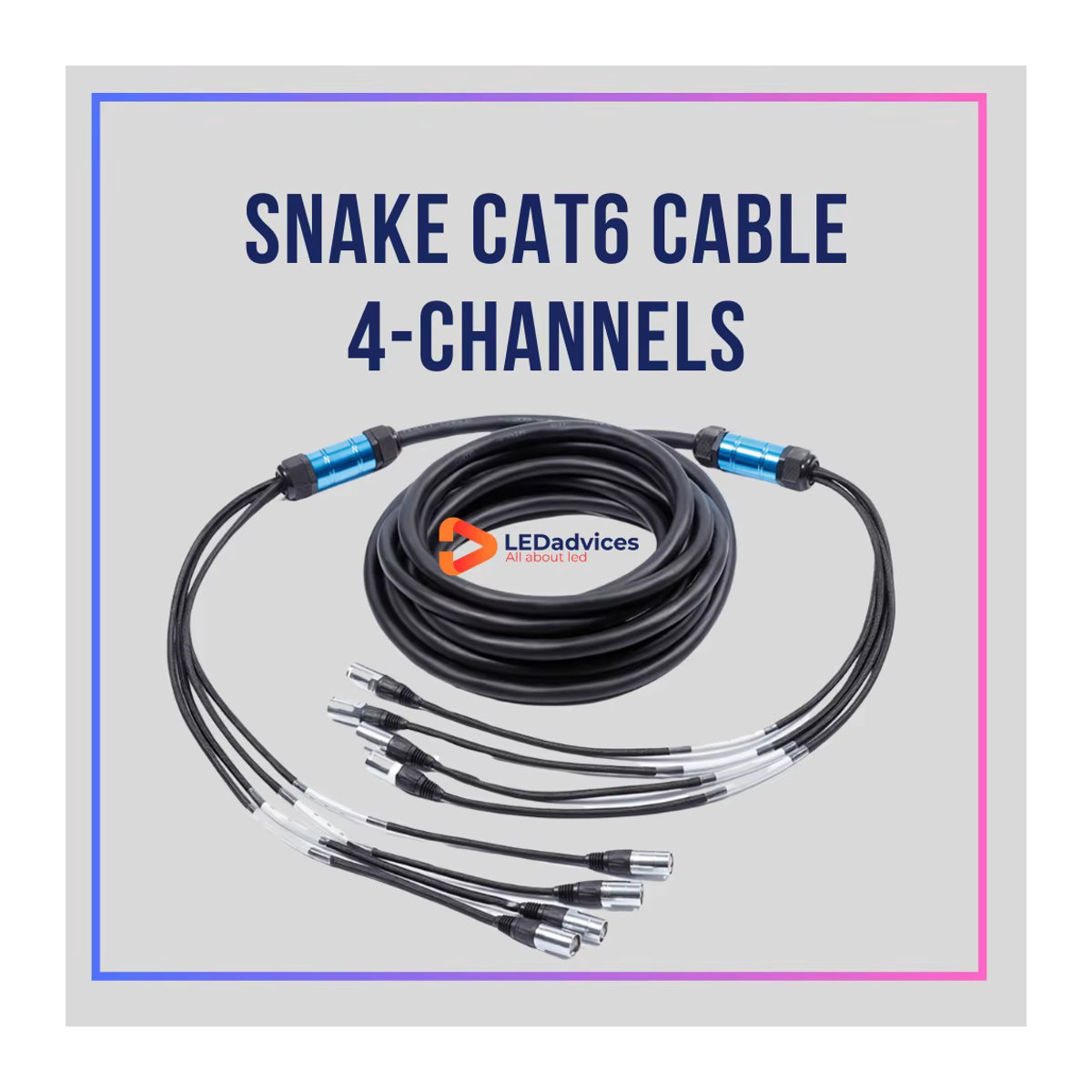 Laideweisi Cat6 Schlangenkabel 4-Kanal SF/UTP Doppel-RJ45 Gigabit Netzwerkkabel Schwarz, Länge: 3 m - Bild 3