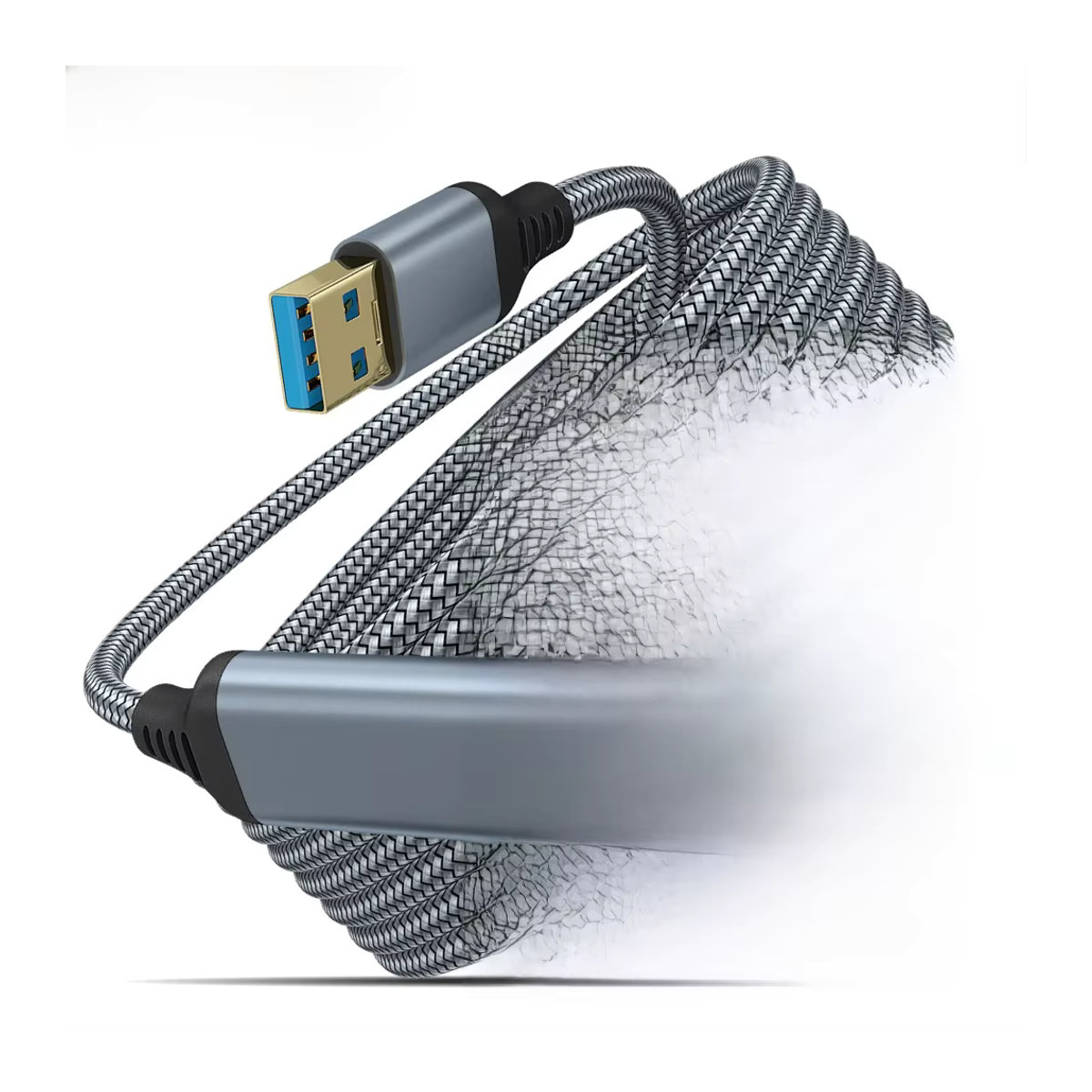 LAIHONEN USB 3.0 Verlängerungskabel Buchse auf Stecker in Grau für Hochgeschwindigkeitsdatenübertragung an Computer, Kamera und TV - Bild 6