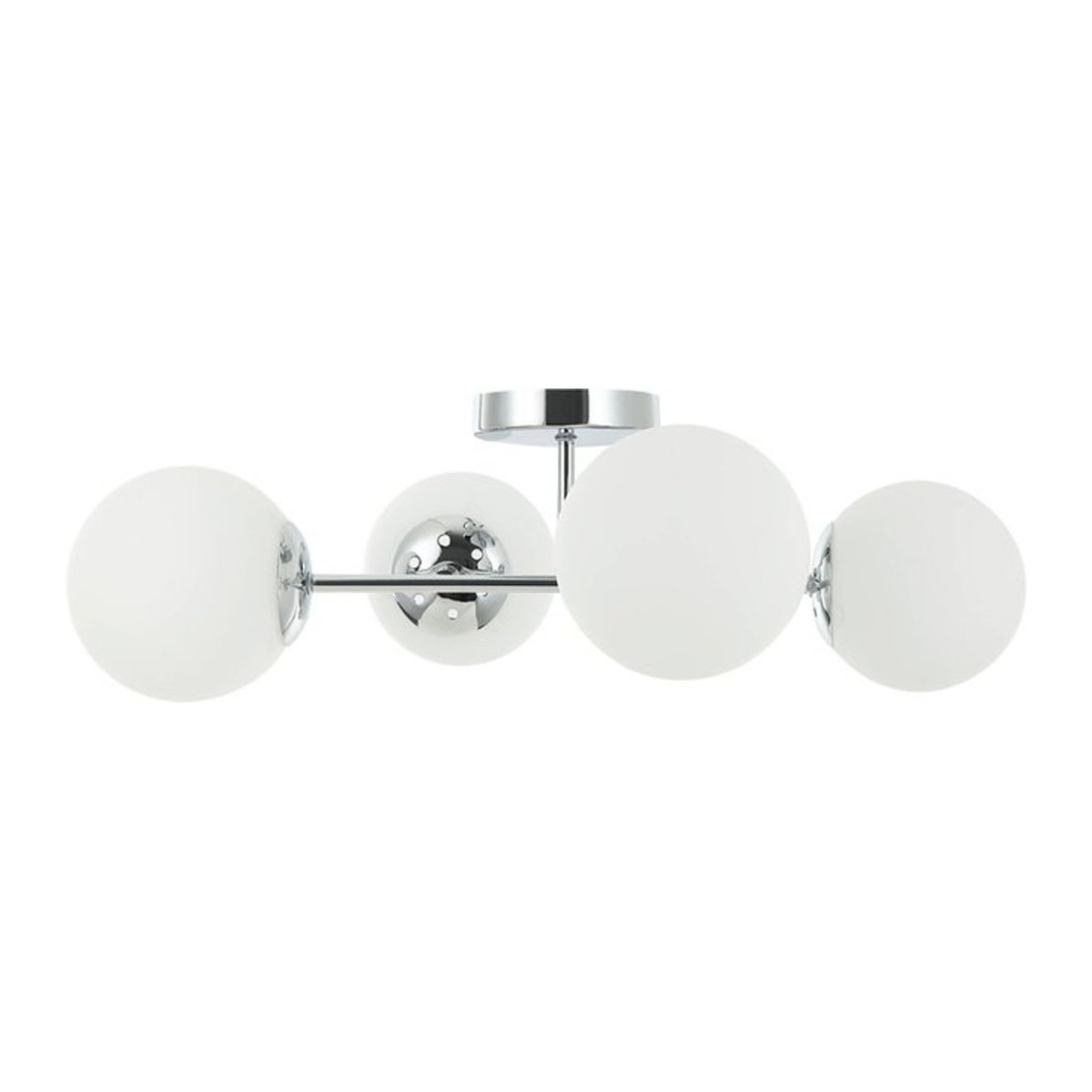 Lamkur Kronleuchter Maddie Modern aus Stahl und Glas in Chrom mit 4 E14 Fassungen, B/H/L: 19 x 44 x 61 cm - Bild 1