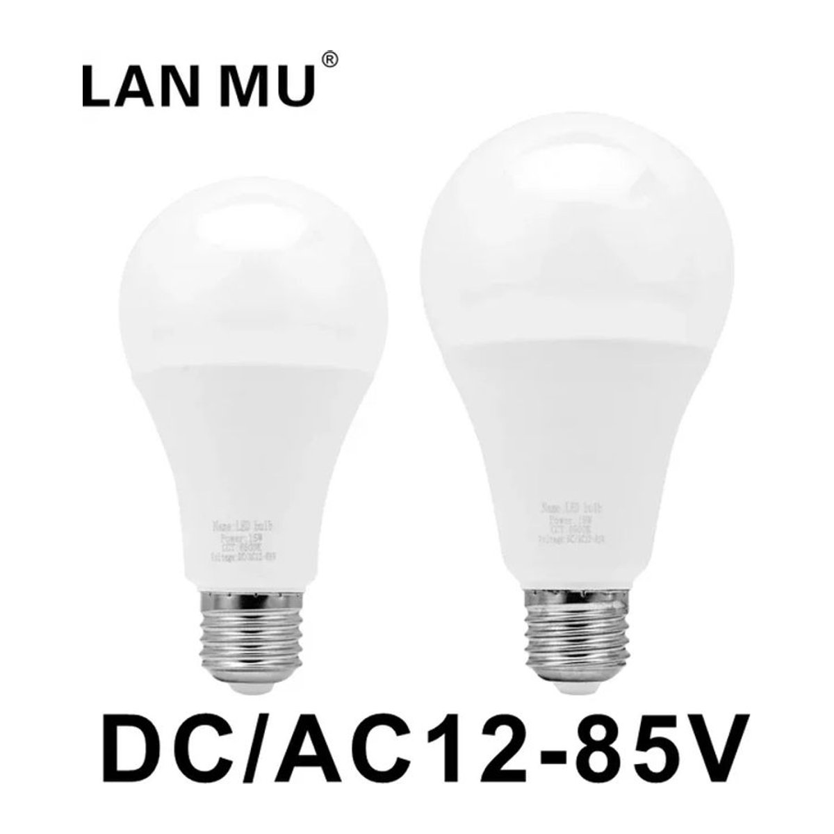 LAN MU E27 LED-Birne Niederspannungsleuchtmittel DC/AC 12V-85V aus Aluminium in Kaltweiß - Bild 1