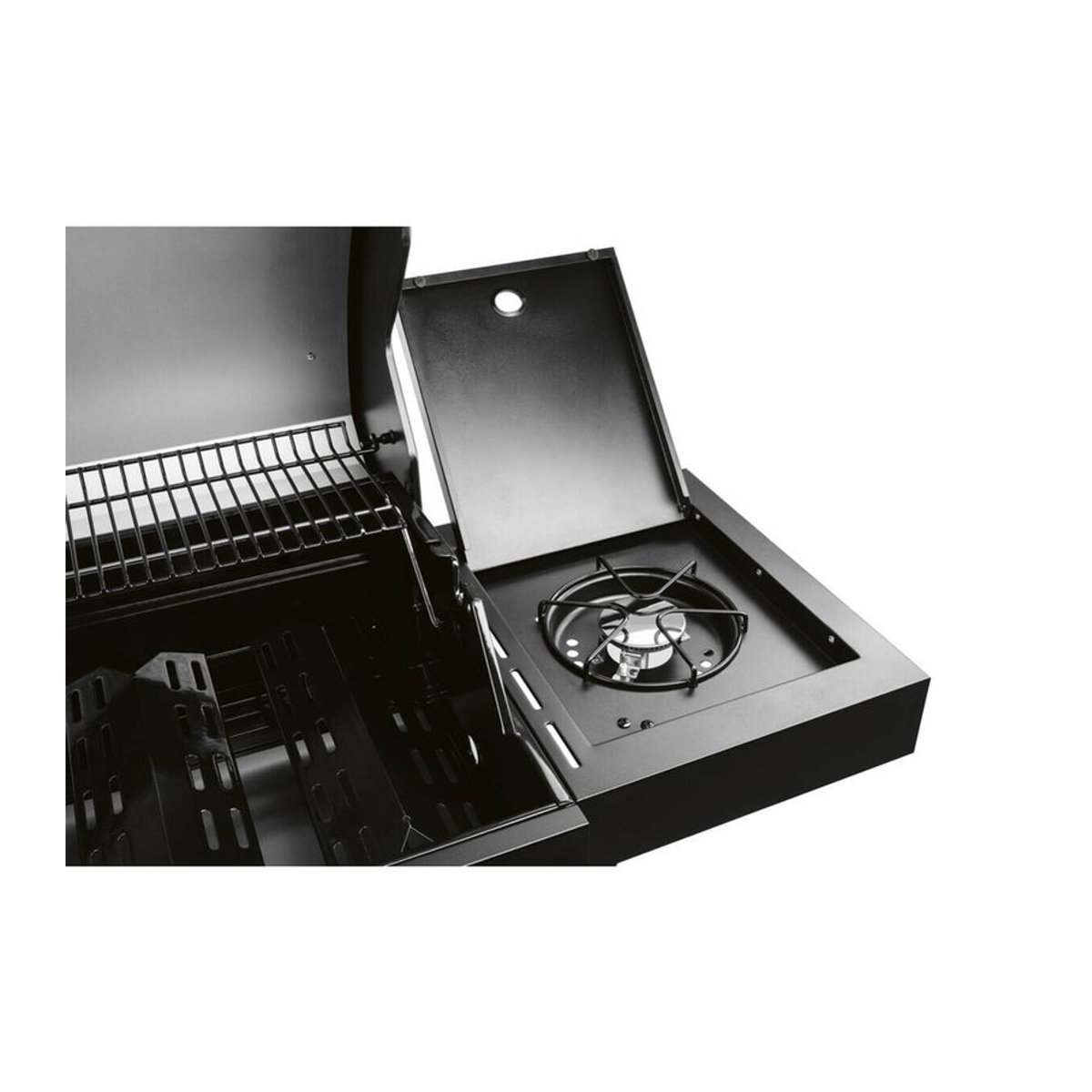 Landmann Gasgrill Cool Black 4.1 aus Stahl und Gusseisen in Schwarz, Breite: 150,5 cm, Höhe: 121 cm, Tiefe: 54 cm - Bild 2