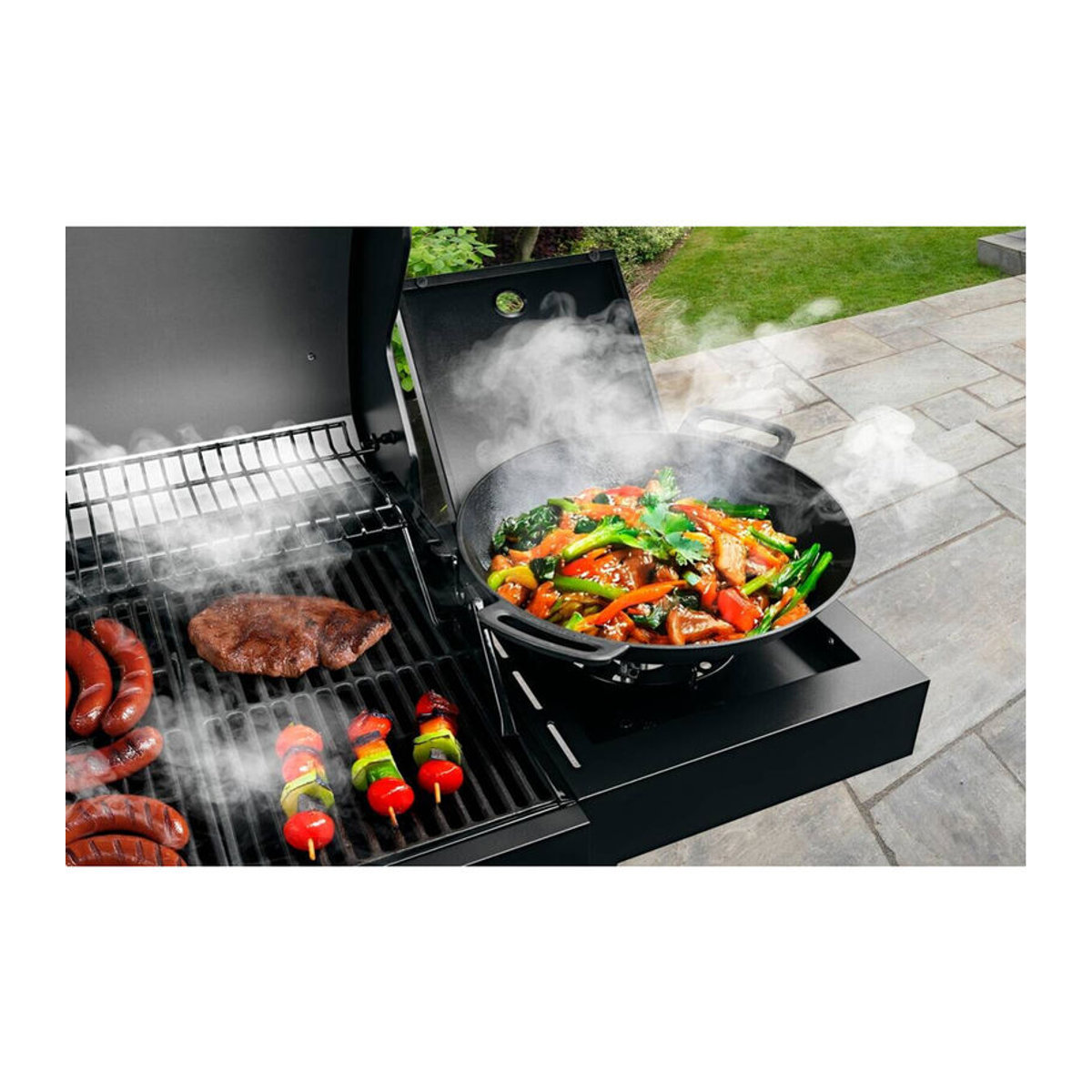 Landmann Gasgrill Cool Black 4.1 aus Stahl und Gusseisen in Schwarz, Breite: 150,5 cm, Höhe: 121 cm, Tiefe: 54 cm - Bild 3