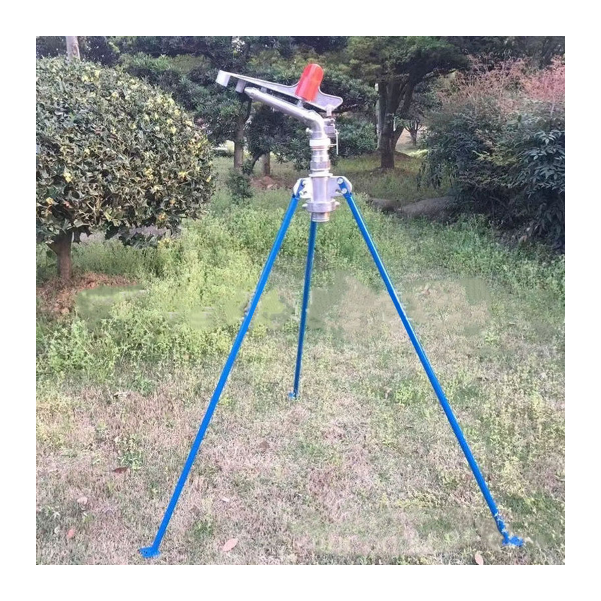 Landwirtschaftlicher 360 Grad Dreh Sprinkler DN50 mit Spritzpistole für große Flächen, Silber, Metall - Bild 3