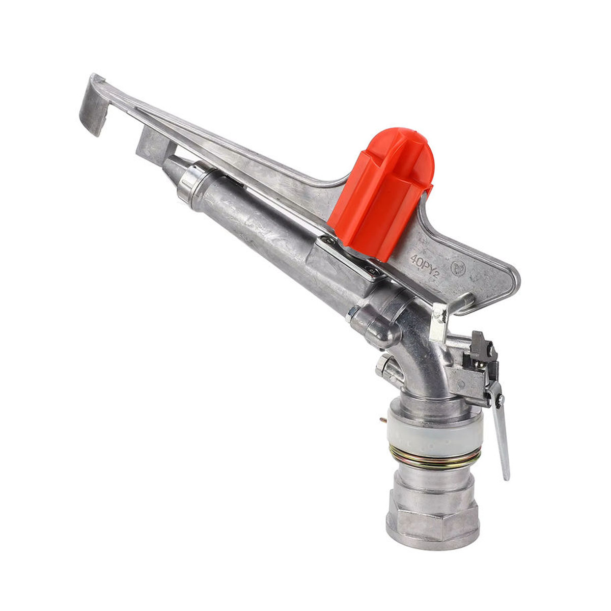 Landwirtschaftlicher 360 Grad Dreh Sprinkler DN50 mit Spritzpistole für große Flächen, Silber, Metall - Bild 4