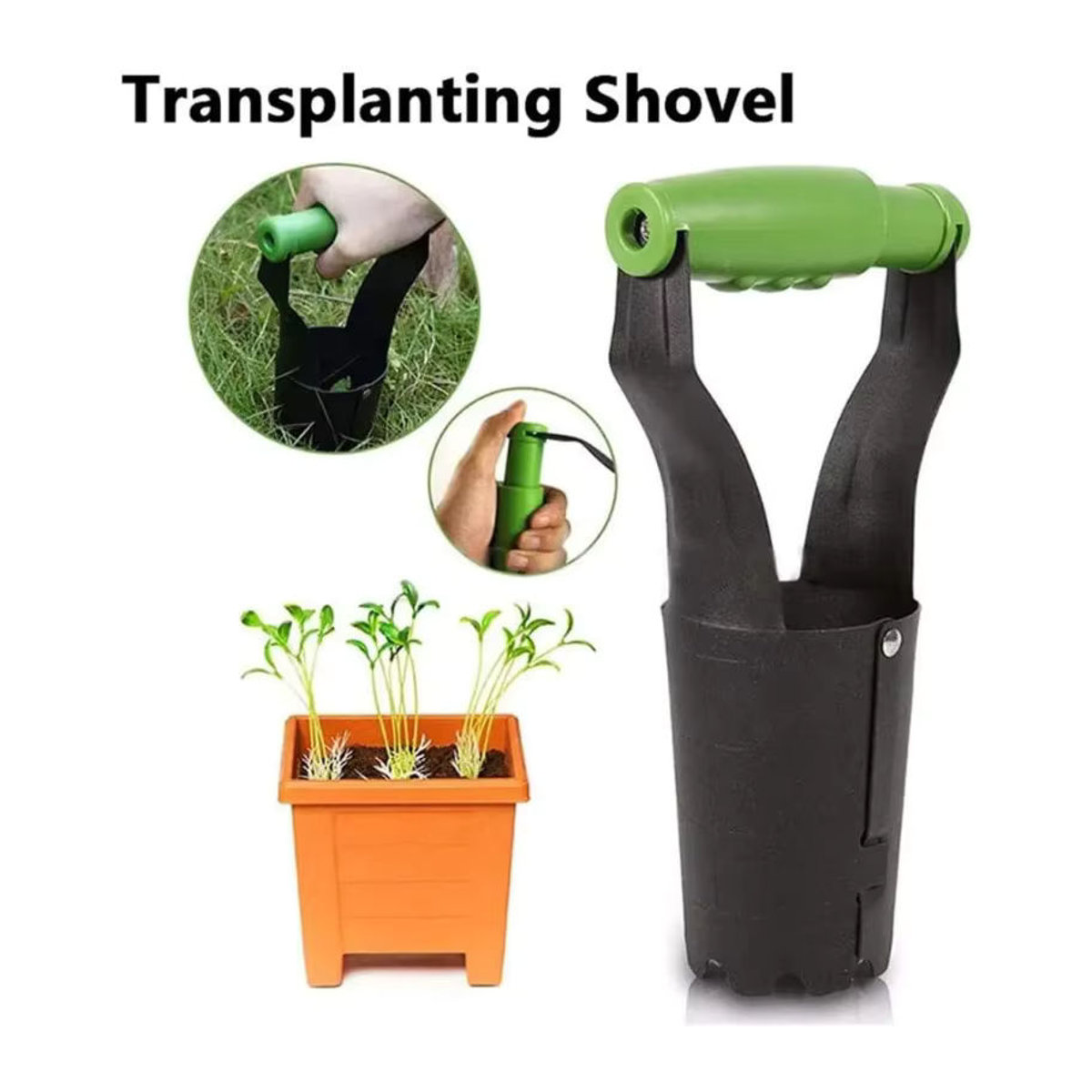 Landwirtschaftliches Umpflanzrohr als langlebige Handgarten- und Jäteschaufel für die Sämlings-Transplantation in Grün - Bild 3