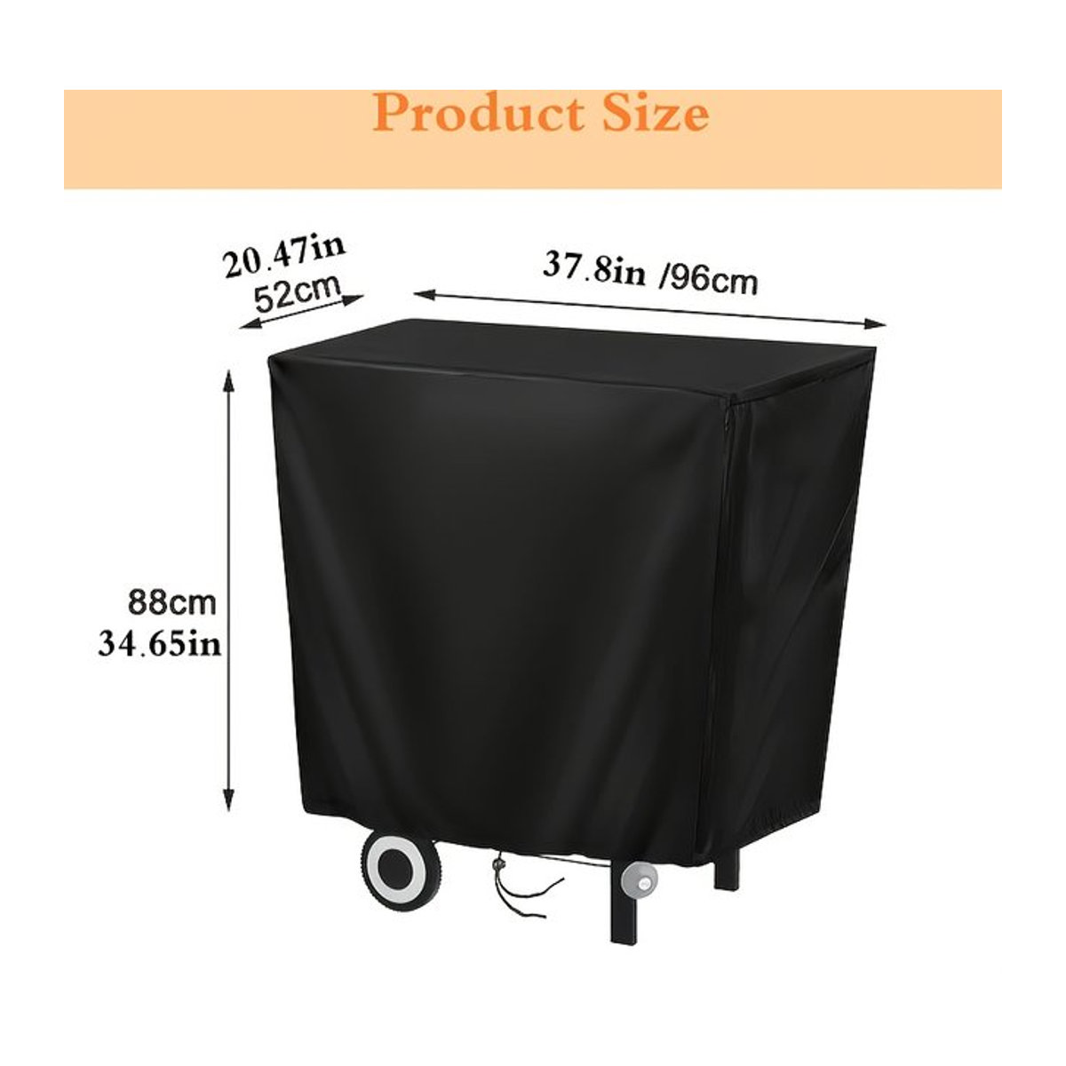 Langlebige Grillabdeckung im Captiva-Design für den Außenbereich, Schwarz, H x B x T: 88 x 96 x 52 cm - Bild 1