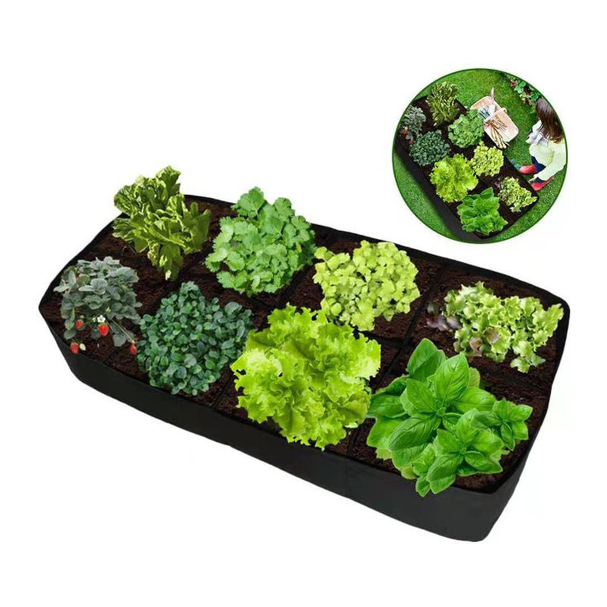Langlebige Pflanzsäcke aus Filzstoff in Schwarz für die Gartenarbeit und den Gemüseanbau - Bild 1