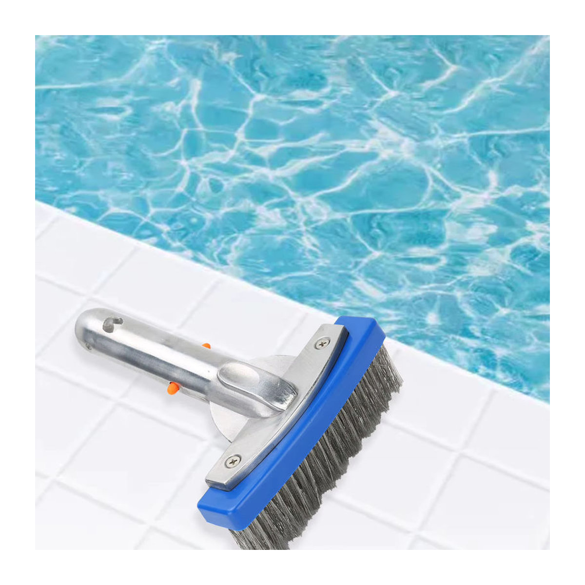 Langlebige Schwimmbadbürste aus Edelstahl in Blau zur Reinigung von Pool und Spa, 5,5 Zoll - Bild 4