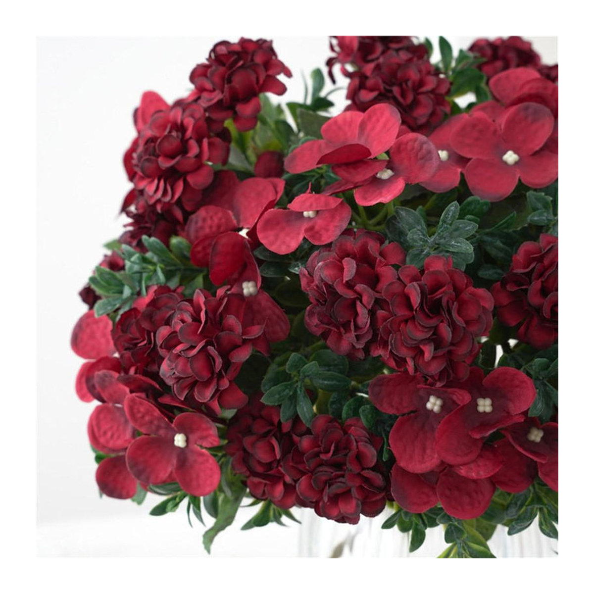 Langlebiger Seidenrosen-Kunstblumenstrauß von Lufebut in Rot für Dekorationen wie Hochzeit, Valentinstag oder Weihnachten - Bild 3