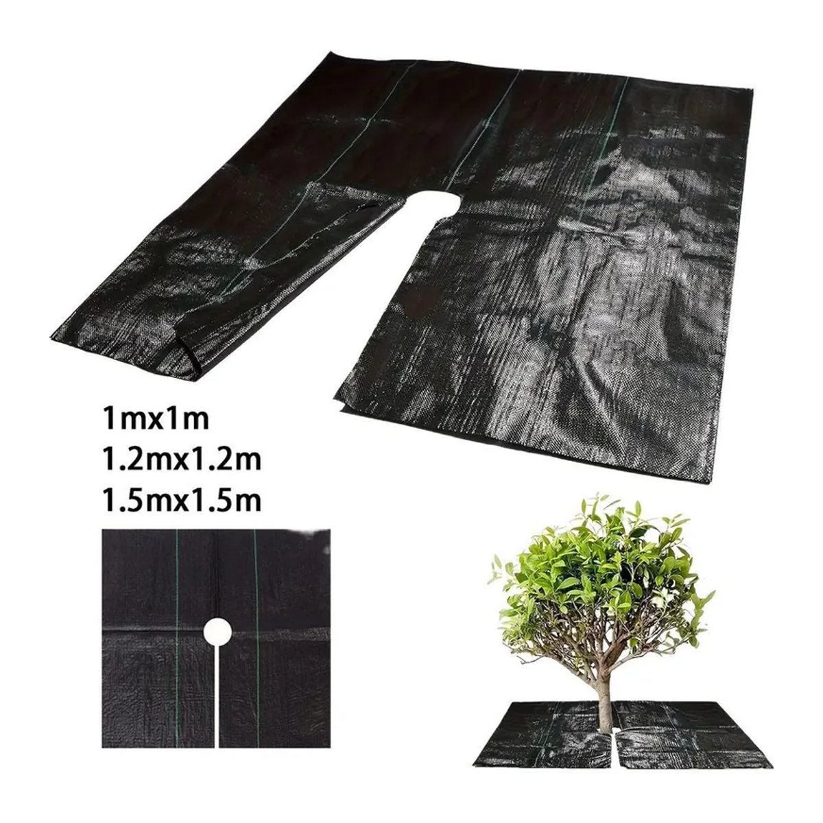 Langying Unkrautvlies aus Polypropylen als wasserdurchlässige Baummatte mit Rasenschutzabdeckung, B/B: 120 x 120 cm - Bild 6