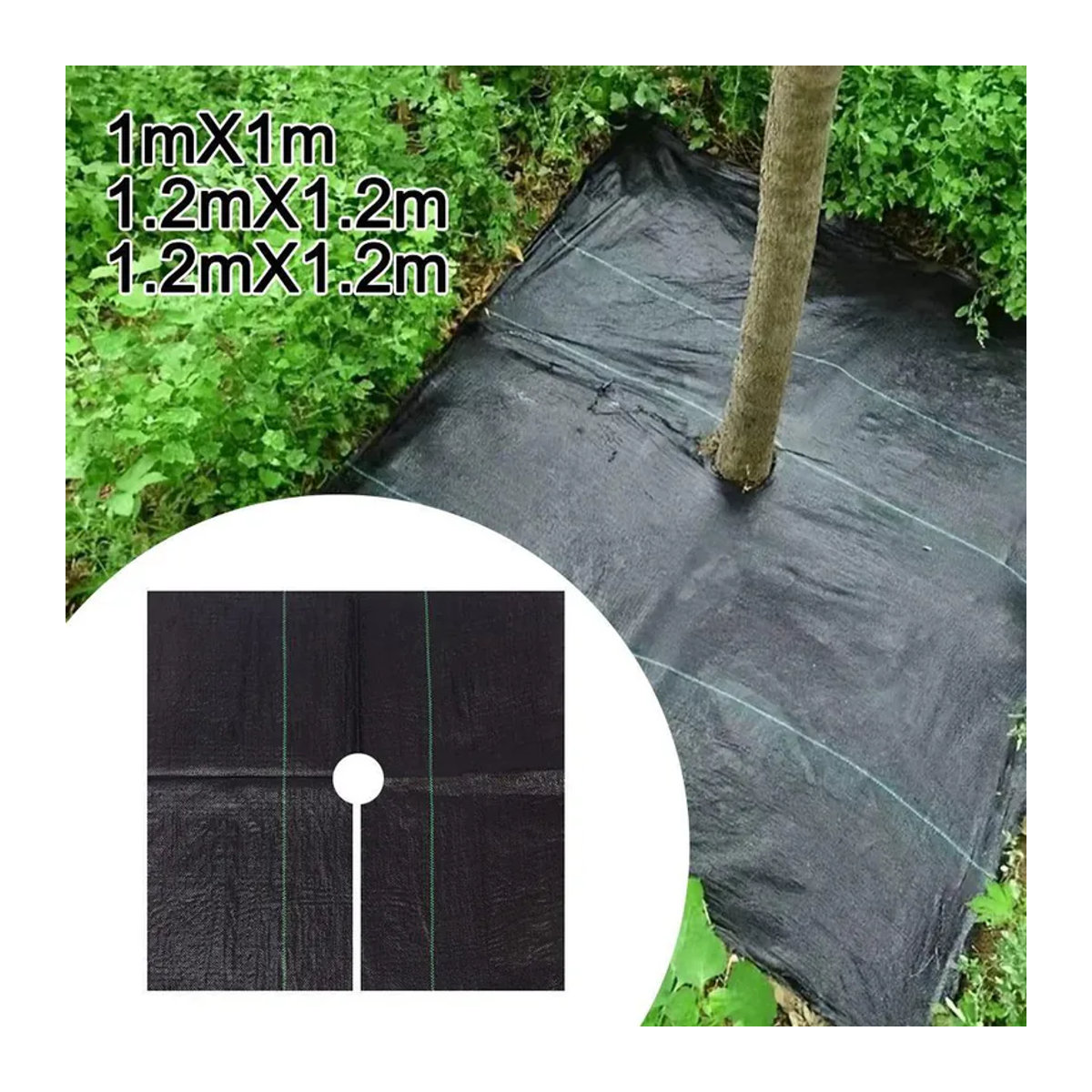 Langying Unkrautvlies aus Polypropylen als wasserdurchlässige Baummatte mit Rasenschutzabdeckung, B/B: 120 x 120 cm - Bild 7