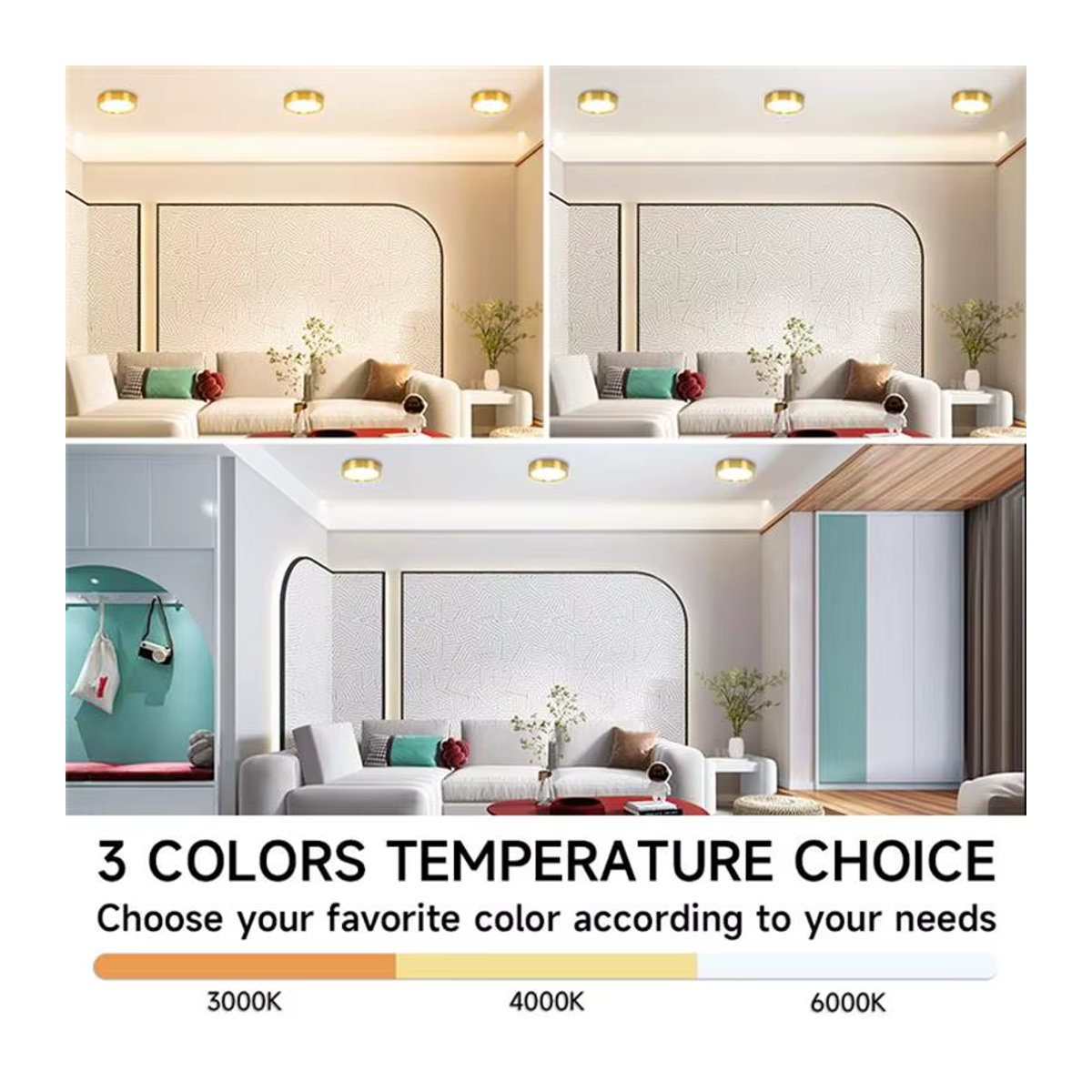 LANGYUE LED Deckenleuchte Goldene Moderne Aufputz-Downlights Strahler für Wohnzimmer - Bild 4
