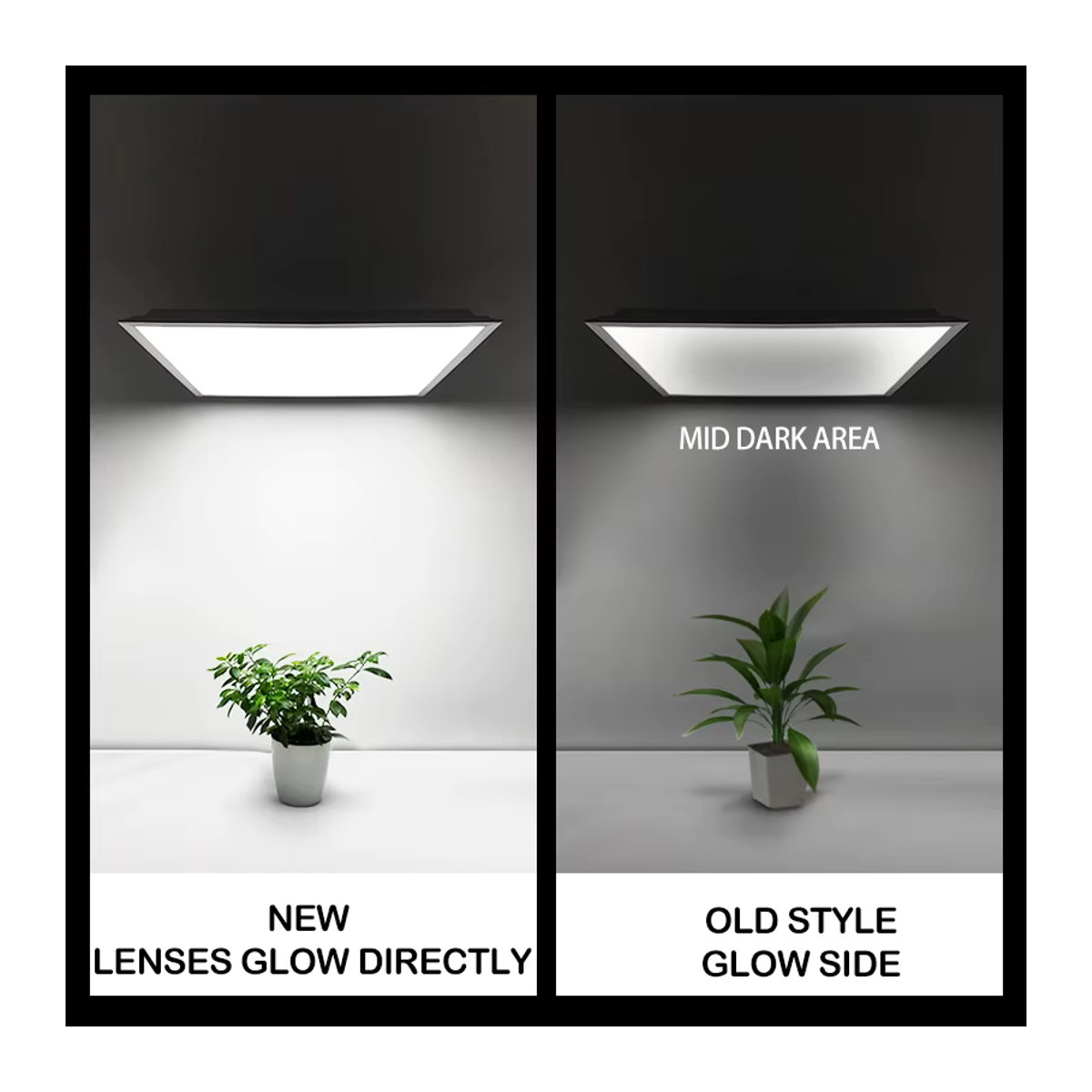 LANGYUE LED-Deckenleuchte Quadratisches Ultradünnes Panel in Weiß und Silber mit Kaltweißem Licht für Büro und Industrie im Minimalistischen Design - Bild 2