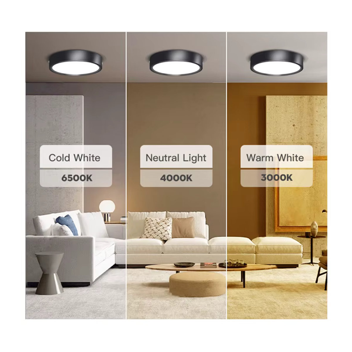 LANGYUE LED-Deckenleuchte Schwarz, minimalistischer LED-Deckenspot aus Aluminium mit 25 W - Bild 4