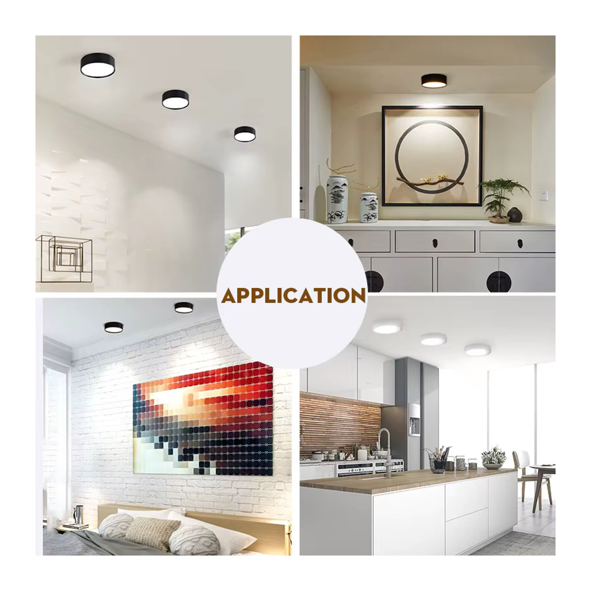LANGYUE LED-Deckenleuchte Schwarz, minimalistischer LED-Deckenspot aus Aluminium mit 25 W - Bild 5