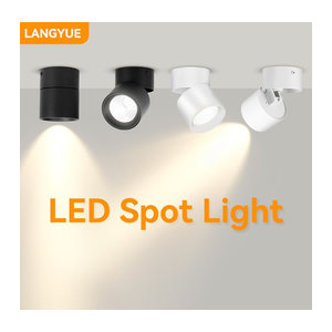 LANGYUE LED Einbaustrahler faltbare Aufputz Lampe aus Aluminium für Schlafzimmer und Küche 25W in Schwarz oder Weiß