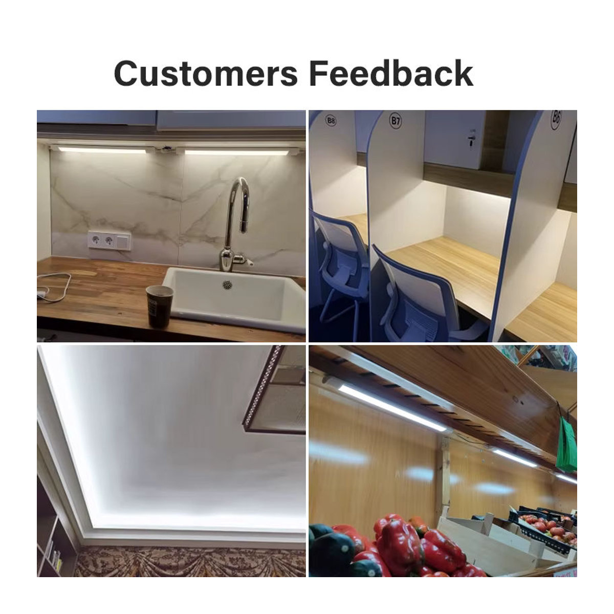 LANGYUE LED Möbelbeleuchtung Weiß Ultra Dünne LED-Rohr Leuchte für Küchenschrank und Schlafzimmer 20W - Bild 3