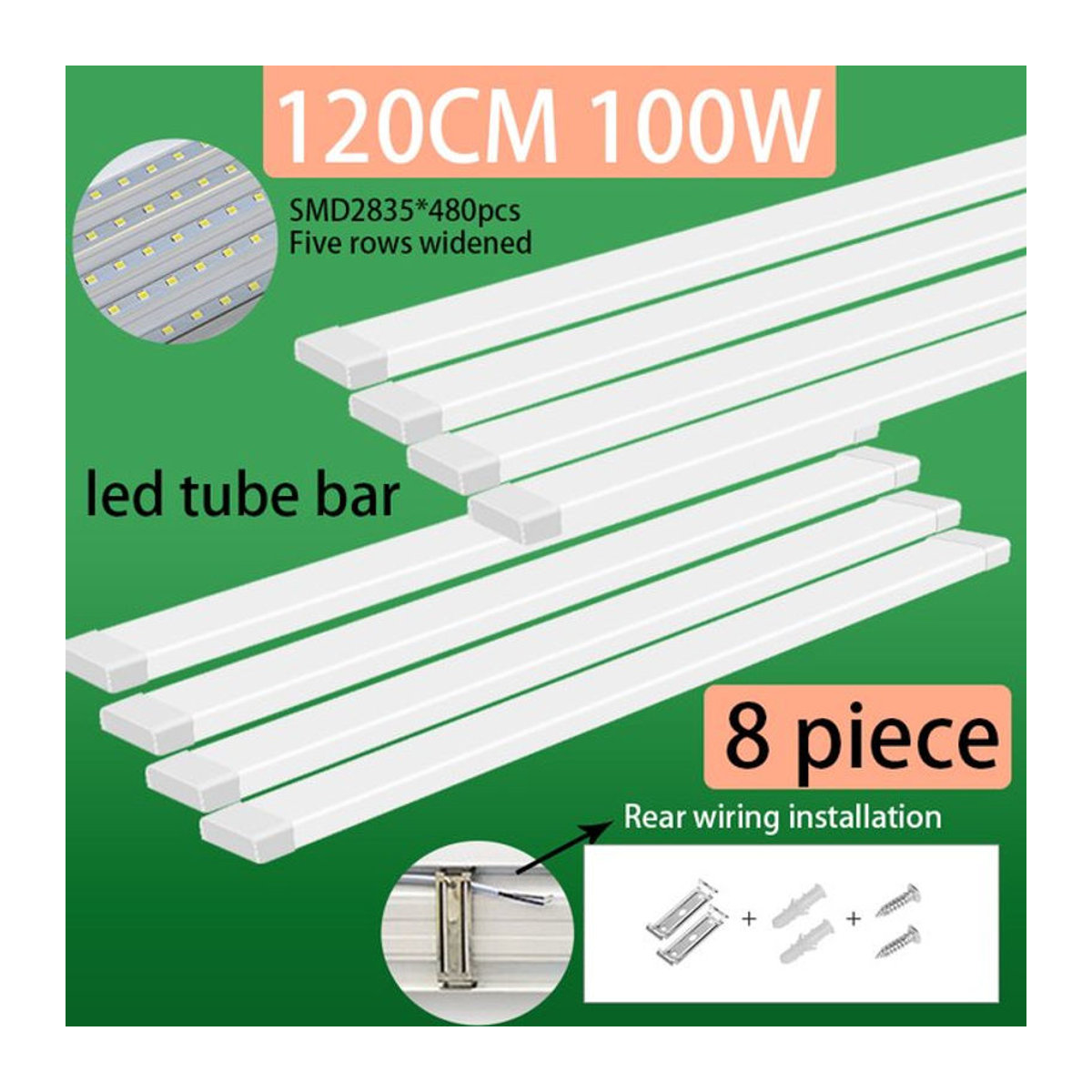 LANGYUE LED-Röhrenleuchte Industrial Design, feuchtigkeitsbeständig, superhell, 100 W, Länge: 120 cm - Bild 1