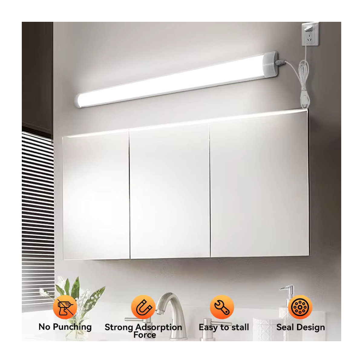 LANGYUE LED-Röhrenleuchte Industrial Design, feuchtigkeitsbeständig, superhell, 100 W, Länge: 120 cm - Bild 2