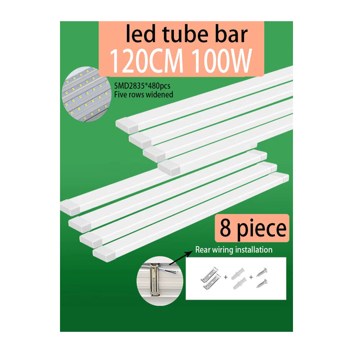 LANGYUE LED-Röhrenleuchte Industrial Design, feuchtigkeitsbeständig, superhell, 100 W, Länge: 120 cm - Bild 5
