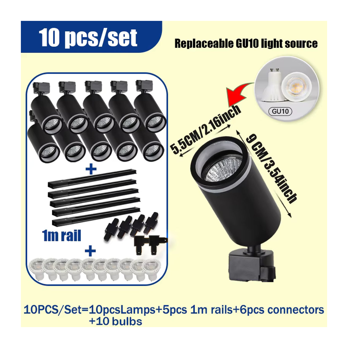 LANGYUE LED Schienenstrahler GU10 Modern aus Aluminium - Bild 2