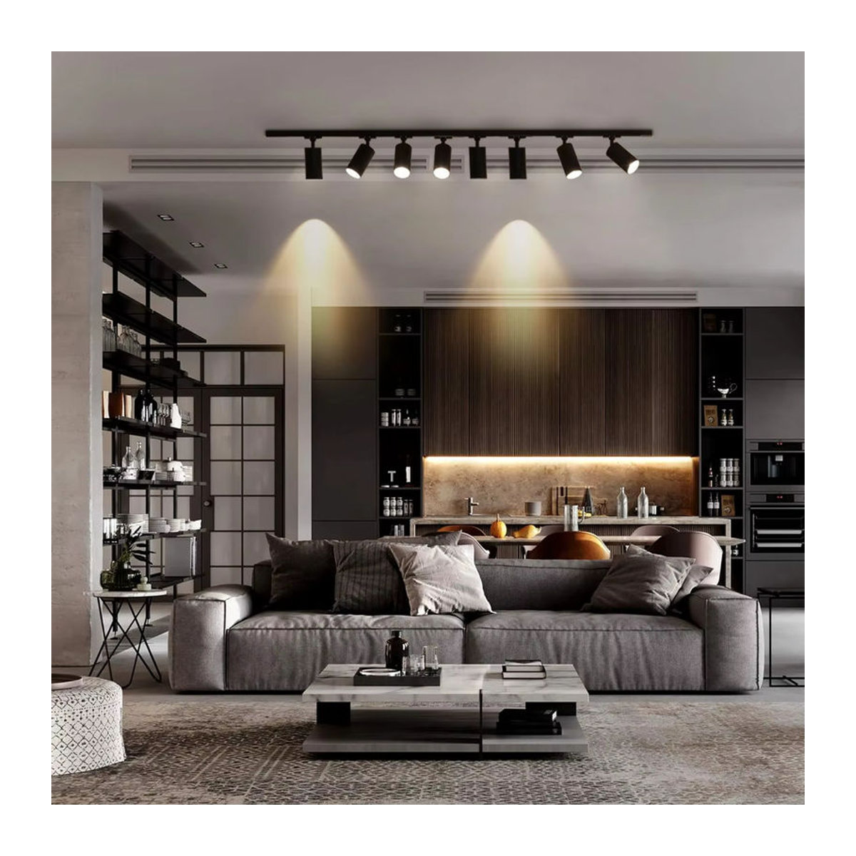 LANGYUE LED Schienensystem Tracklight-Set in Schwarz für modernes Design in Zuhause, Küche oder Geschäft - Bild 2